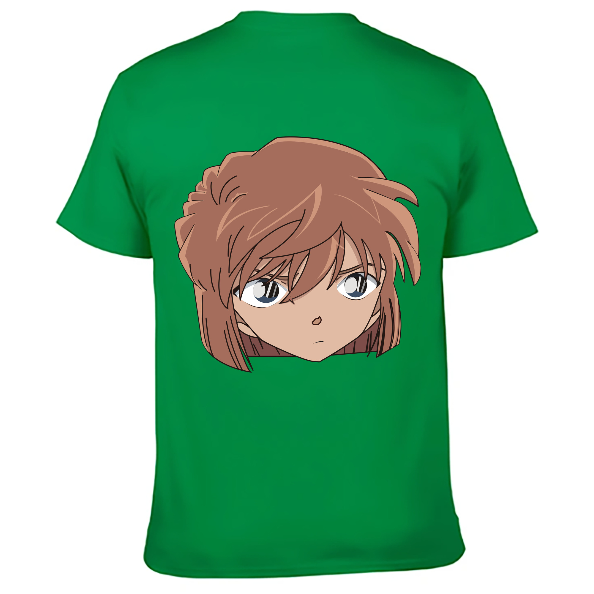 （画像用） 名探偵コナン 灰原 哀 はいばら あい Detective Conan Anita Hailey、Vi Graythorn Haibara Ai 綿100％ メンズ半袖Tシャツ（バックプリント） 通気性