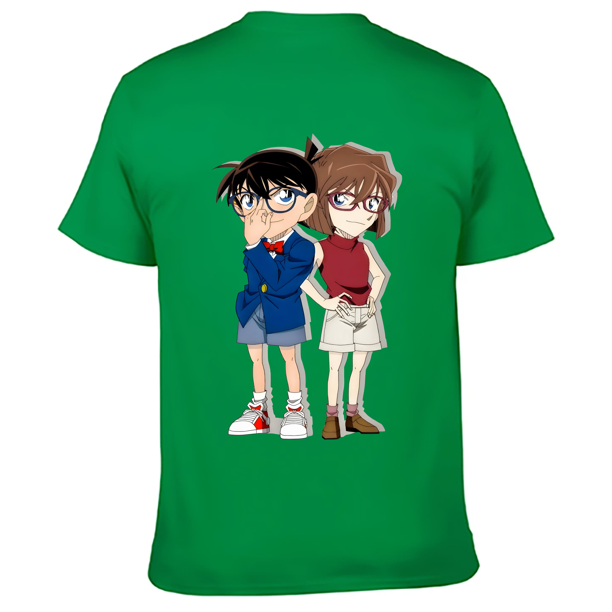 （画像用） 名探偵コナン 灰原 哀 はいばら あい Detective Conan Anita Hailey、Vi Graythorn Haibara Ai 綿100％ メンズ半袖Tシャツ（バックプリント） 通気性