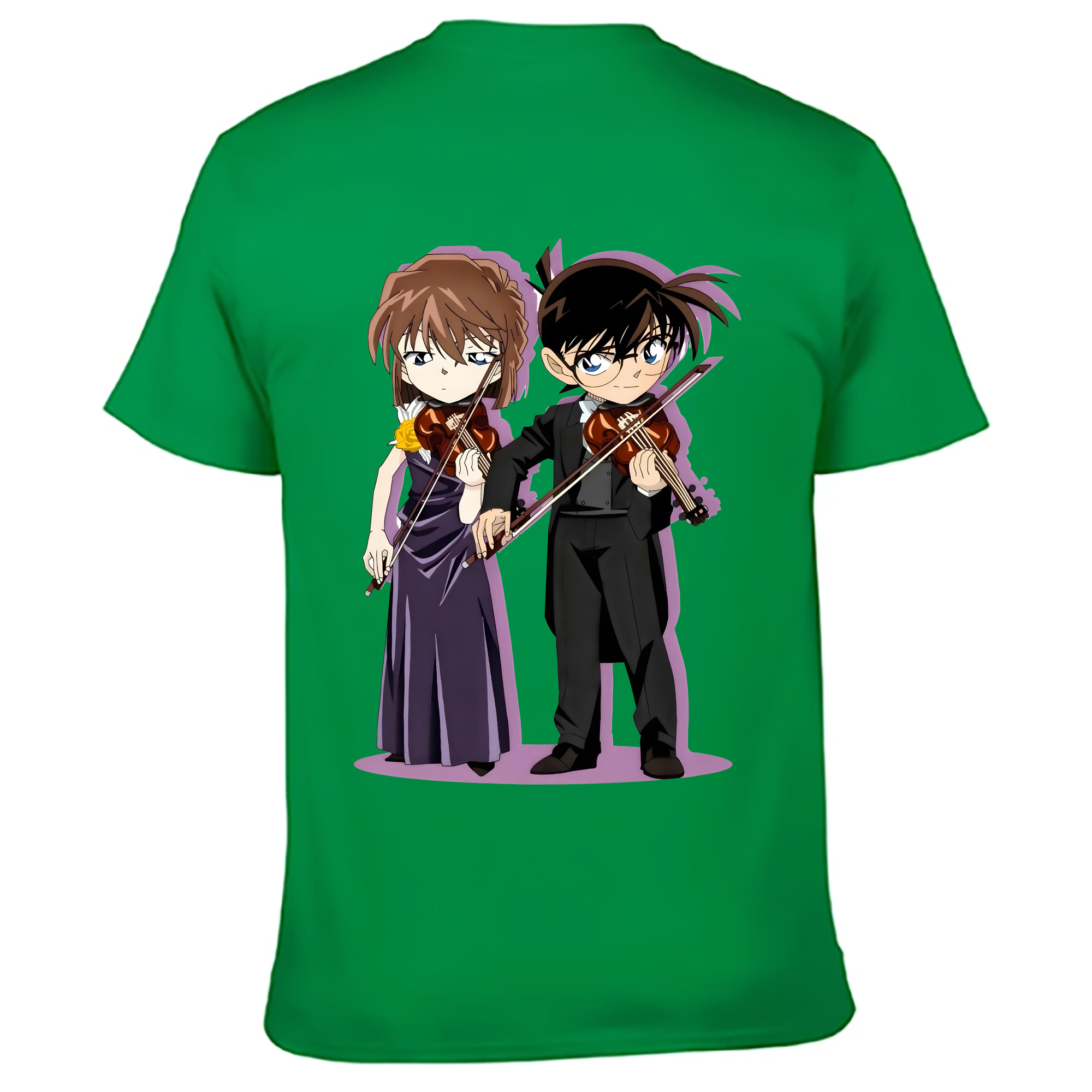 （画像用） 名探偵コナン 灰原 哀 はいばら あい Detective Conan Anita Hailey、Vi Graythorn Haibara Ai 綿100％ メンズ半袖Tシャツ（バックプリント） 通気性