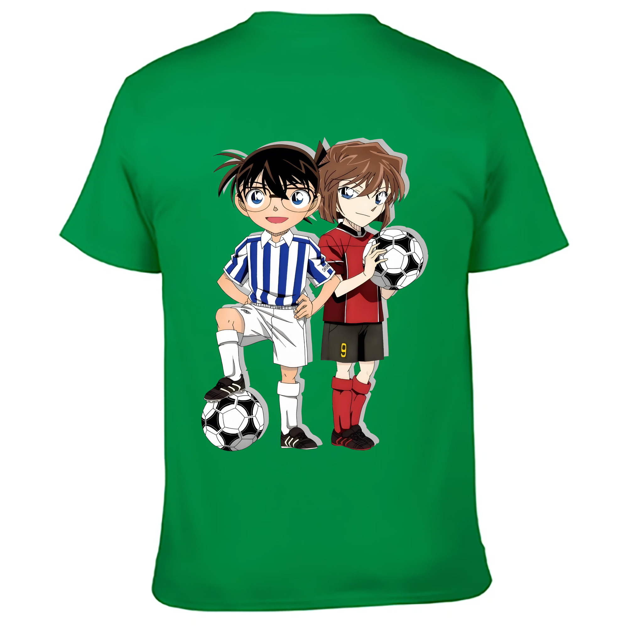 （画像用） 名探偵コナン 灰原 哀 はいばら あい Detective Conan Anita Hailey、Vi Graythorn Haibara Ai 綿100％ メンズ半袖Tシャツ（バックプリント） 通気性