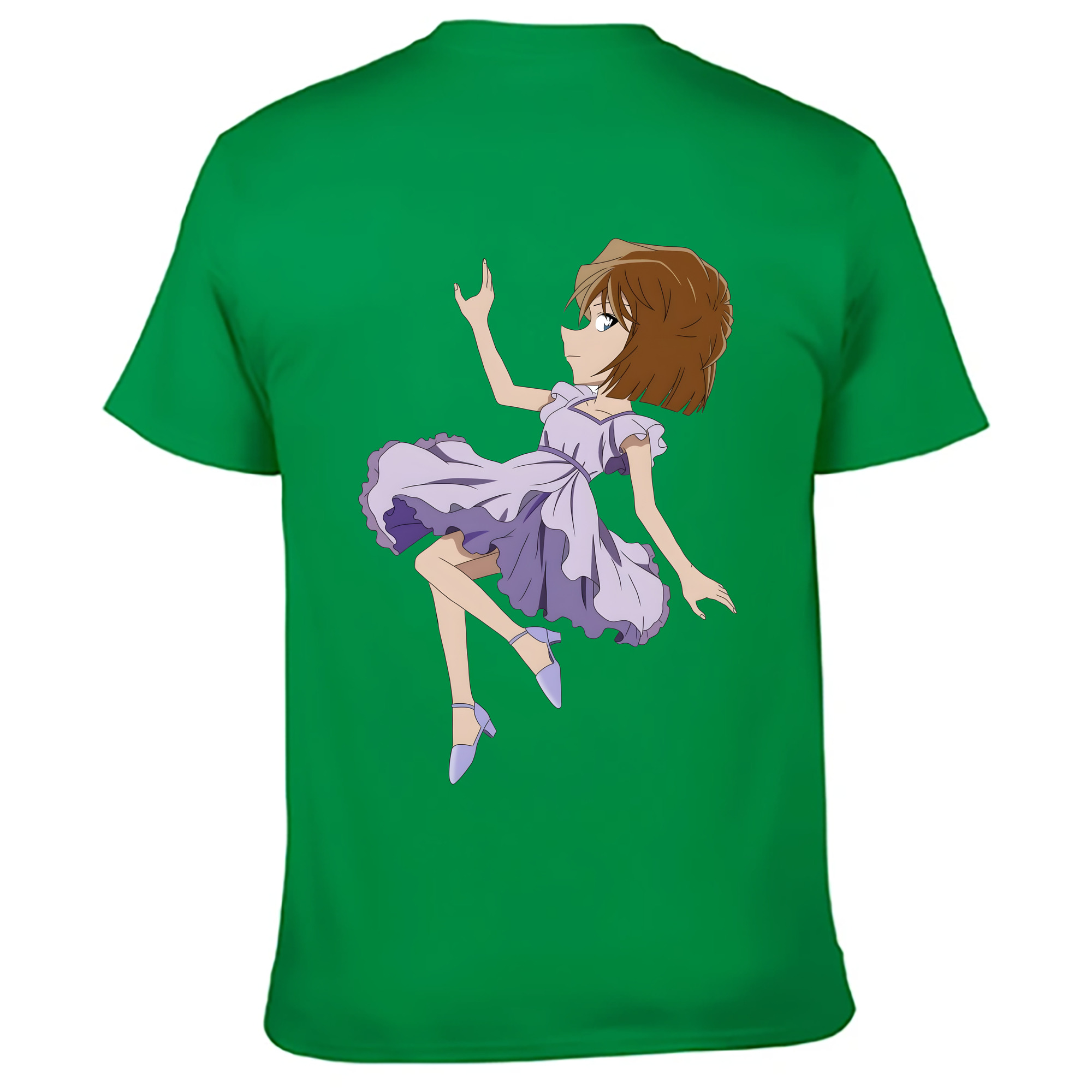 （画像用） 名探偵コナン 灰原 哀 はいばら あい Detective Conan Anita Hailey、Vi Graythorn Haibara Ai 綿100％ メンズ半袖Tシャツ（バックプリント） 通気性