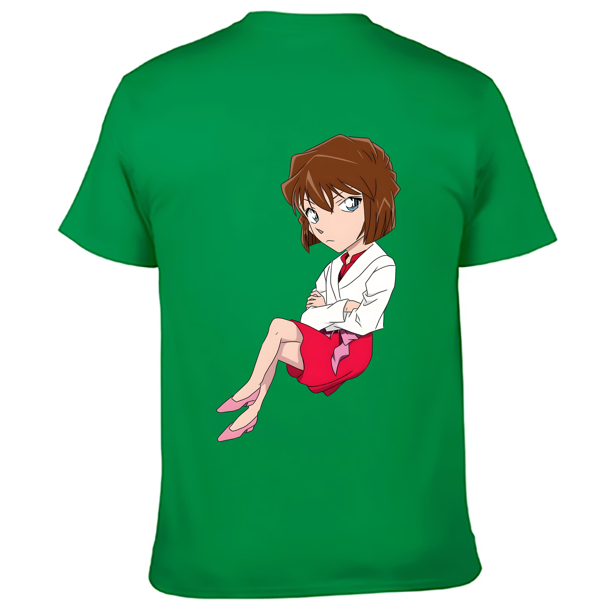 （画像用） 名探偵コナン 灰原 哀 はいばら あい Detective Conan Anita Hailey、Vi Graythorn Haibara Ai 綿100％ メンズ半袖Tシャツ（バックプリント） 通気性