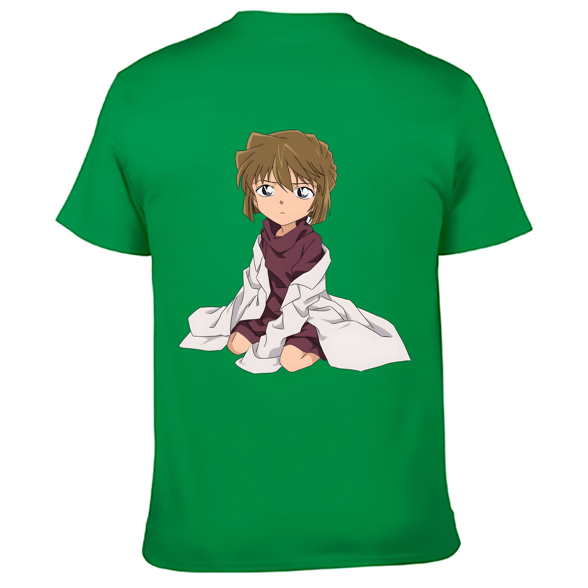 （画像用） 名探偵コナン 灰原 哀 はいばら あい Detective Conan Anita Hailey、Vi Graythorn Haibara Ai 綿100％ メンズ半袖Tシャツ（バックプリント） 通気性