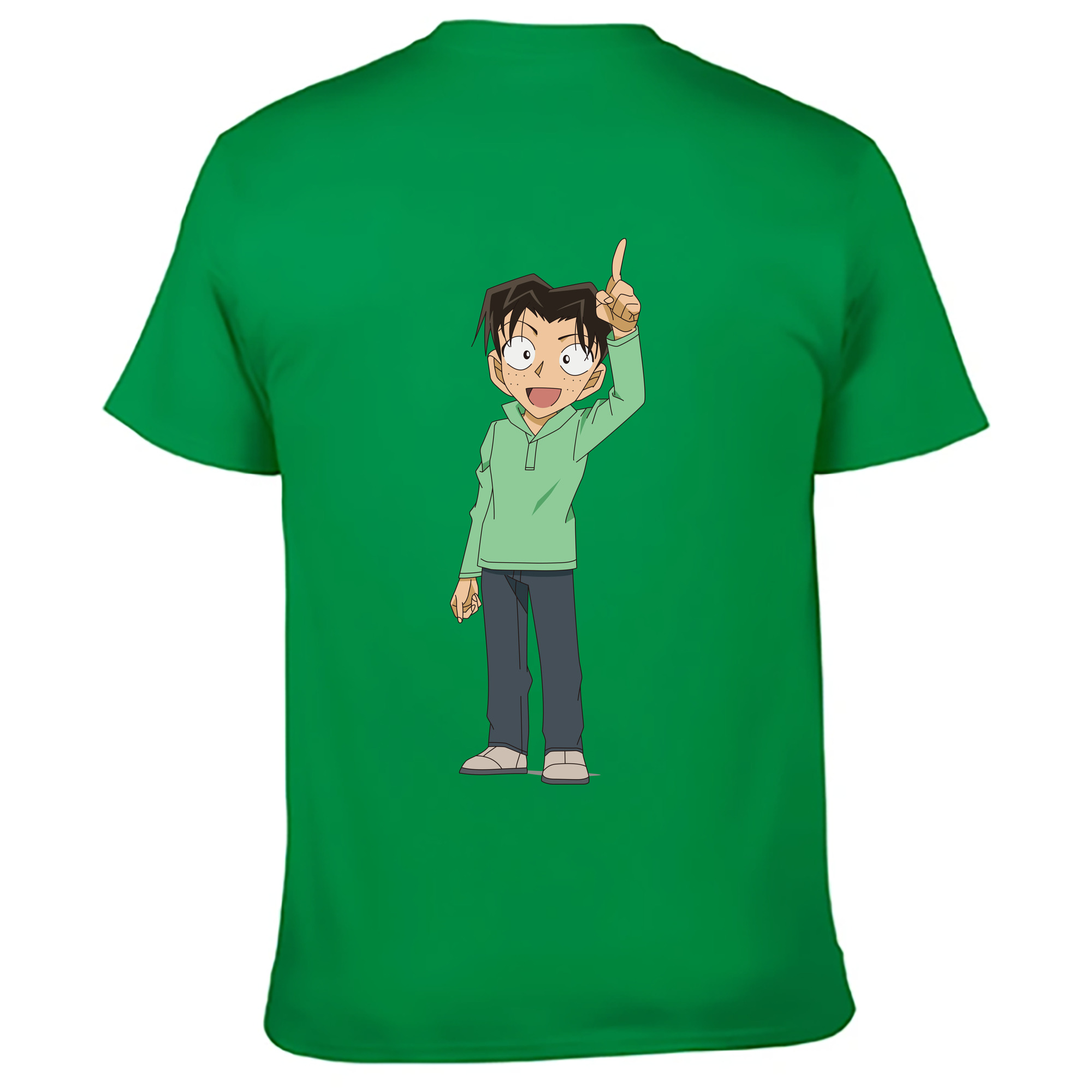 （画像用） 名探偵コナン 円谷 光彦 つぶらや みつひこ Detective Conan Mitch Tennyson 綿100％ メンズ半袖Tシャツ（バックプリント） 通気性