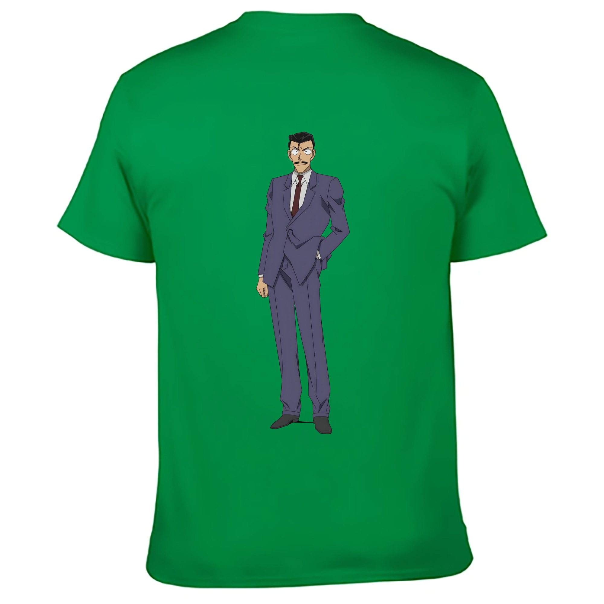 （画像用） 名探偵コナン 毛利 小五郎 もうり こごろう Detective Conan 綿100％ メンズ半袖Tシャツ（バックプリント） 通気性