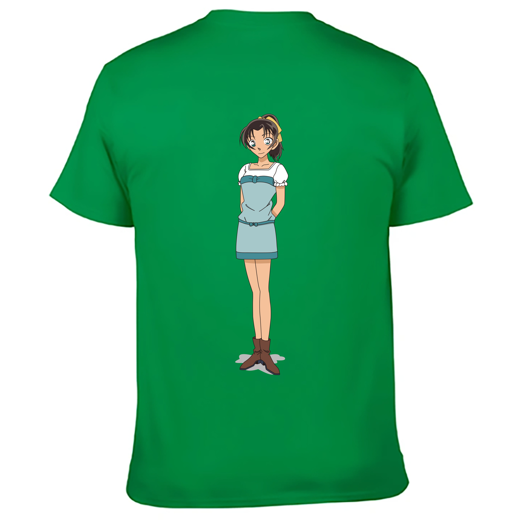 （画像用） 名探偵コナン Detective Conan 綿100％ メンズ半袖Tシャツ（バックプリント） 通気性