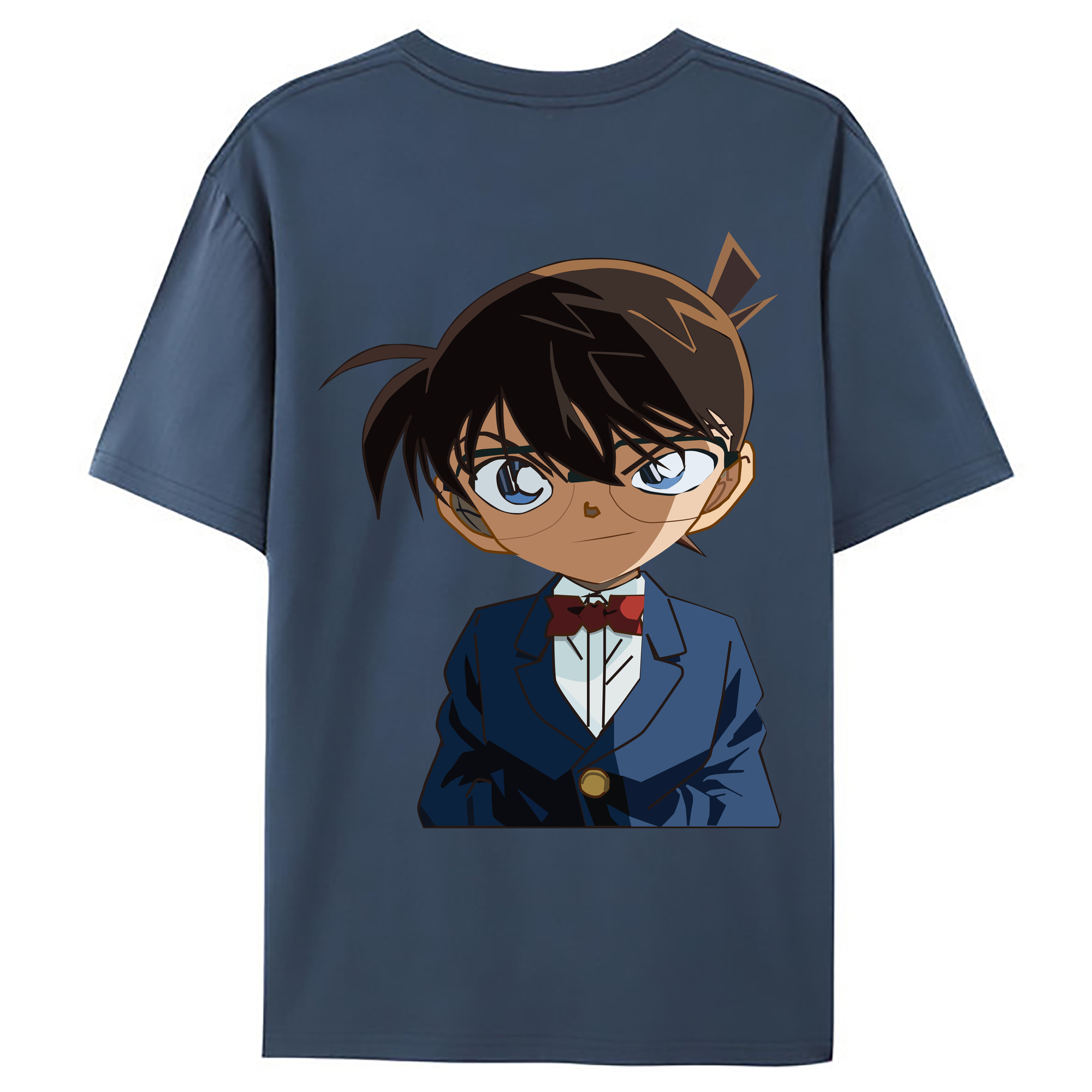 （画像用） 名探偵コナン 江戸川 コナン Detective Conan Conan Edogawa 綿100％ メンズ半袖Tシャツ（バックプリント） 通気性