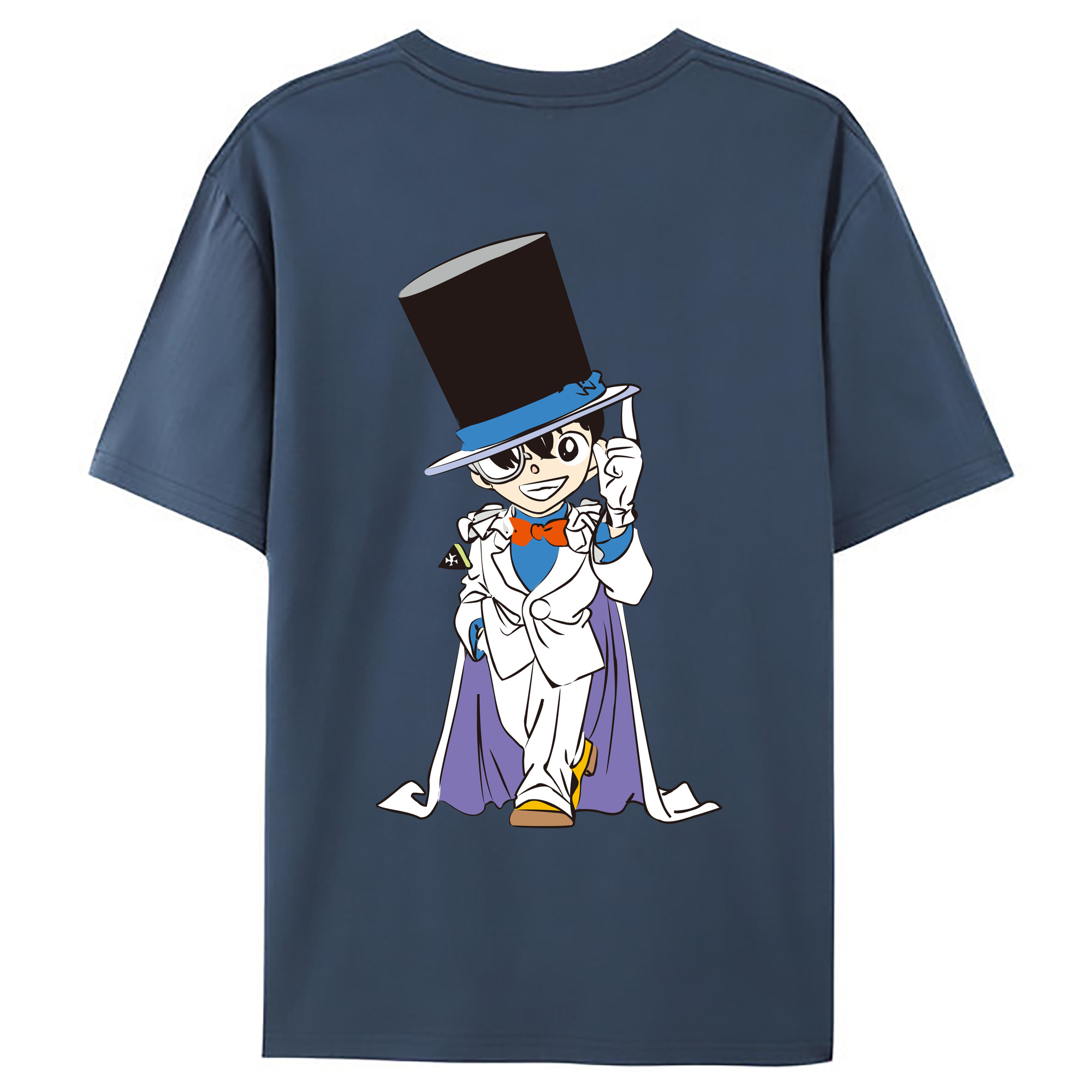（画像用） 名探偵コナン 江戸川 コナン Detective Conan Conan Edogawa 綿100％ メンズ半袖Tシャツ（バックプリント） 通気性
