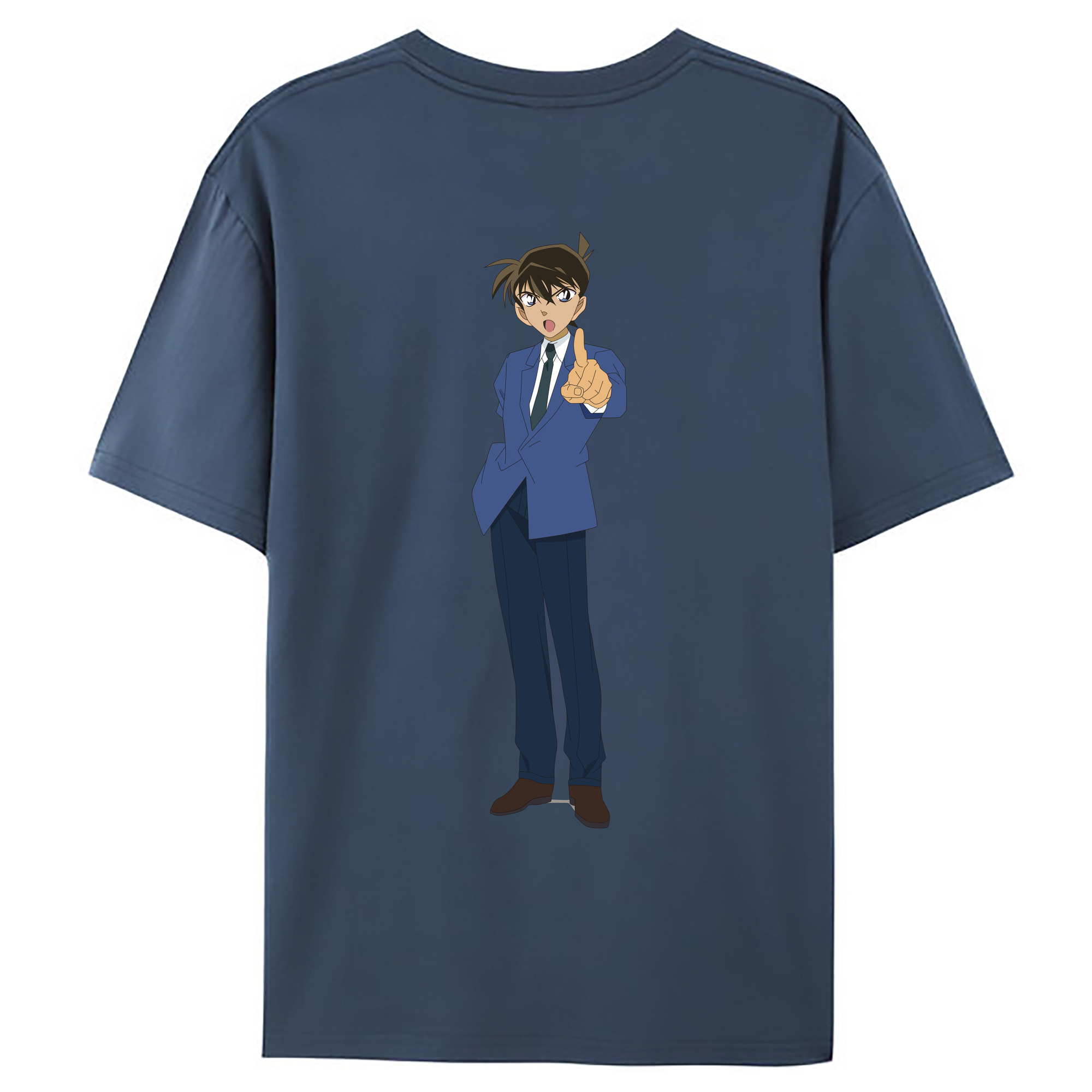 （画像用） 名探偵コナン 江戸川 コナン Detective Conan Conan Edogawa 綿100％ メンズ半袖Tシャツ（バックプリント） 通気性