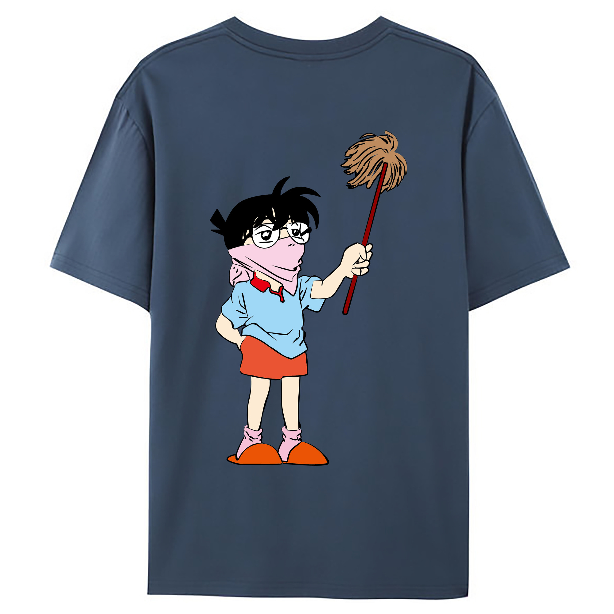 （画像用） 名探偵コナン 江戸川 コナン Detective Conan Conan Edogawa 綿100％ メンズ半袖Tシャツ（バックプリント） 通気性