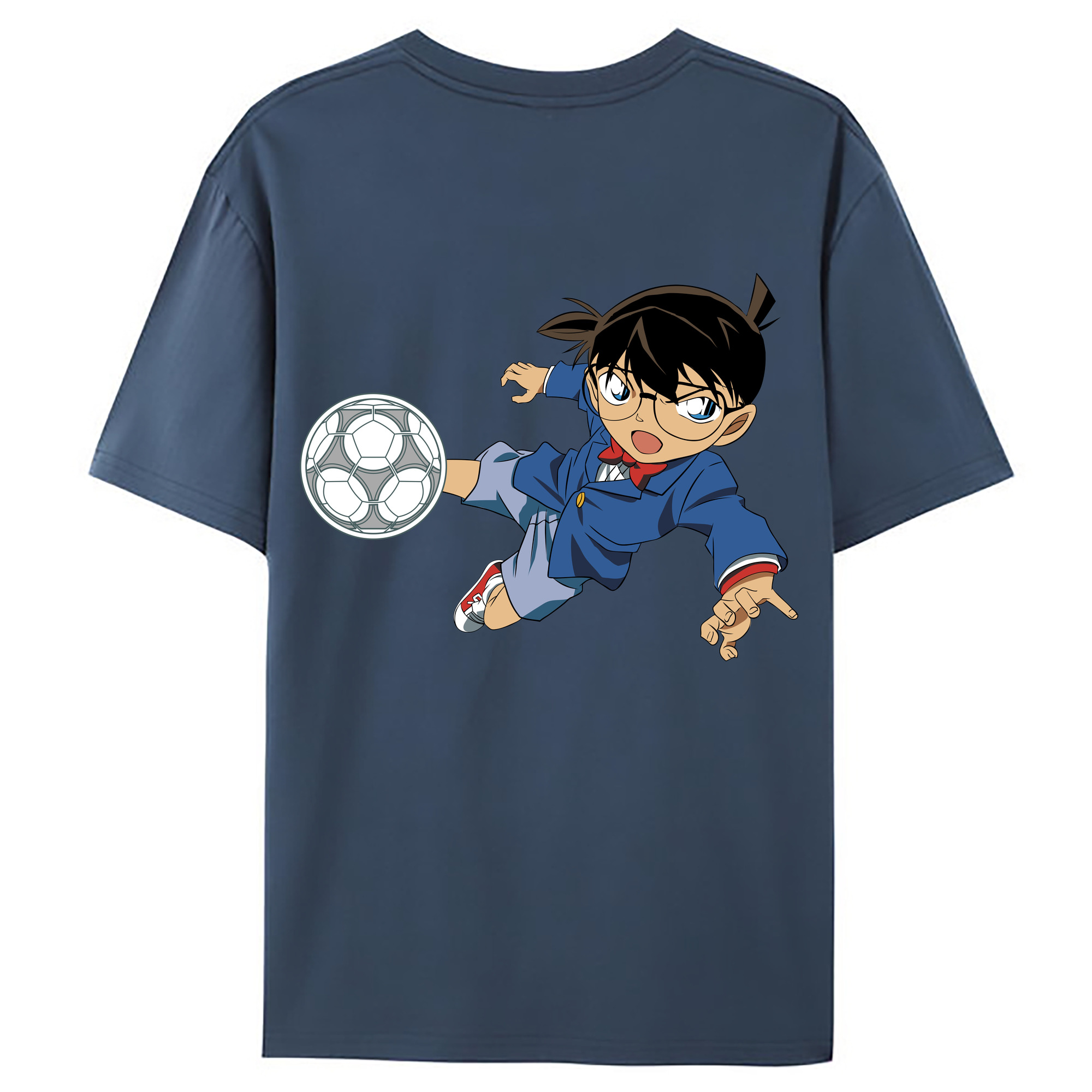 （画像用） 名探偵コナン 江戸川 コナン Detective Conan Conan Edogawa 綿100％ メンズ半袖Tシャツ（バックプリント） 通気性