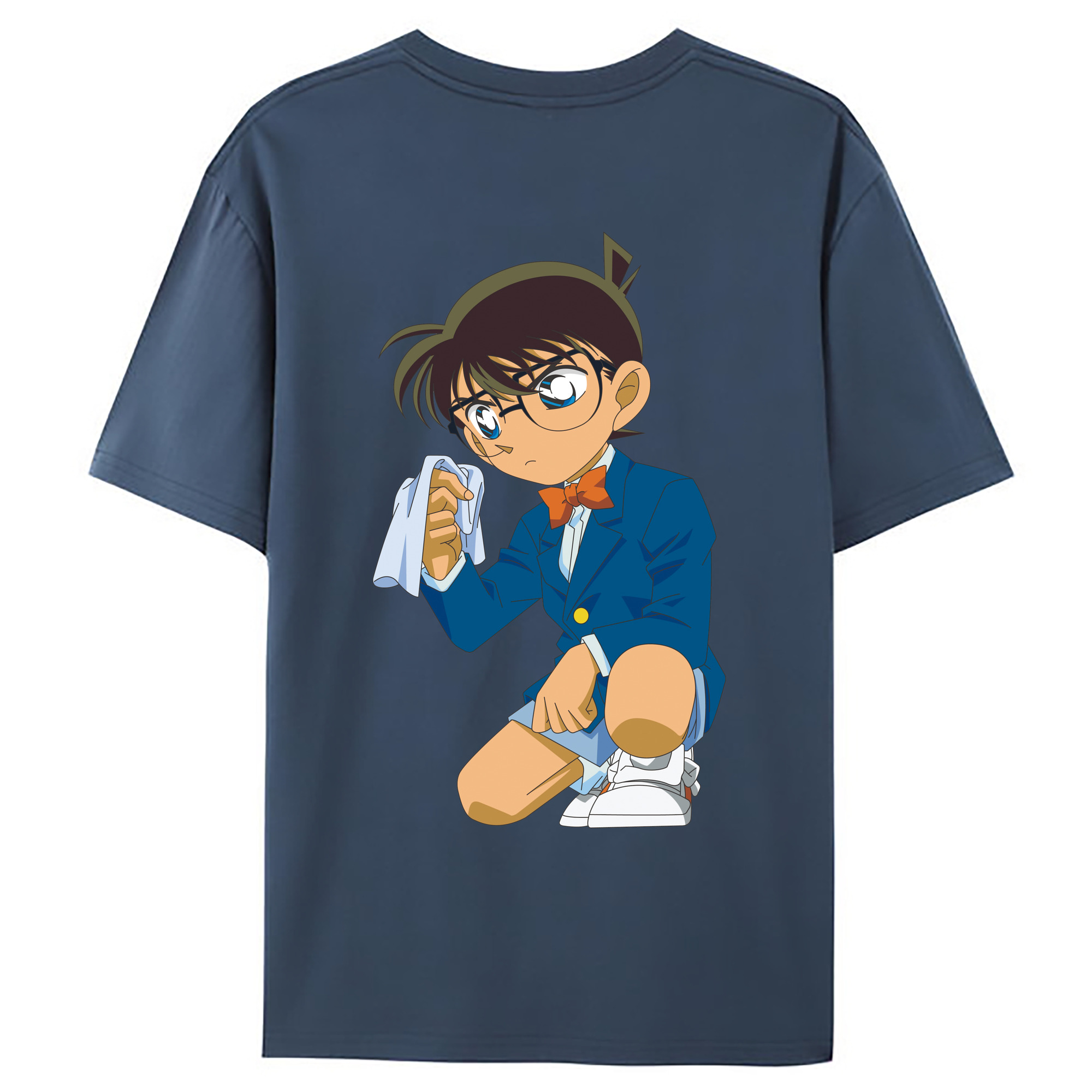 （画像用） 名探偵コナン 江戸川 コナン Detective Conan Conan Edogawa 綿100％ メンズ半袖Tシャツ（バックプリント） 通気性