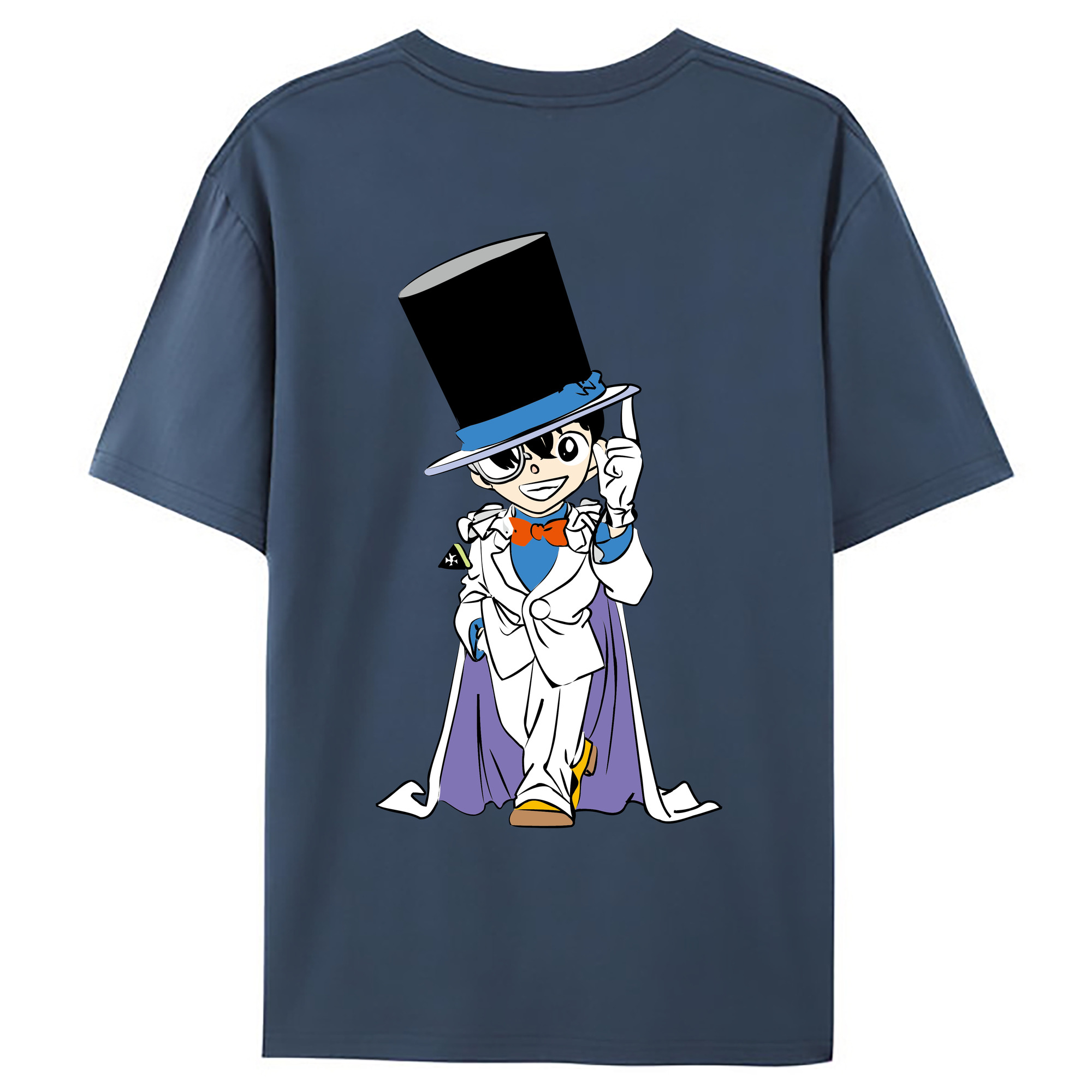 （画像用） 名探偵コナン 江戸川 コナン Detective Conan Conan Edogawa 綿100％ メンズ半袖Tシャツ（バックプリント） 通気性