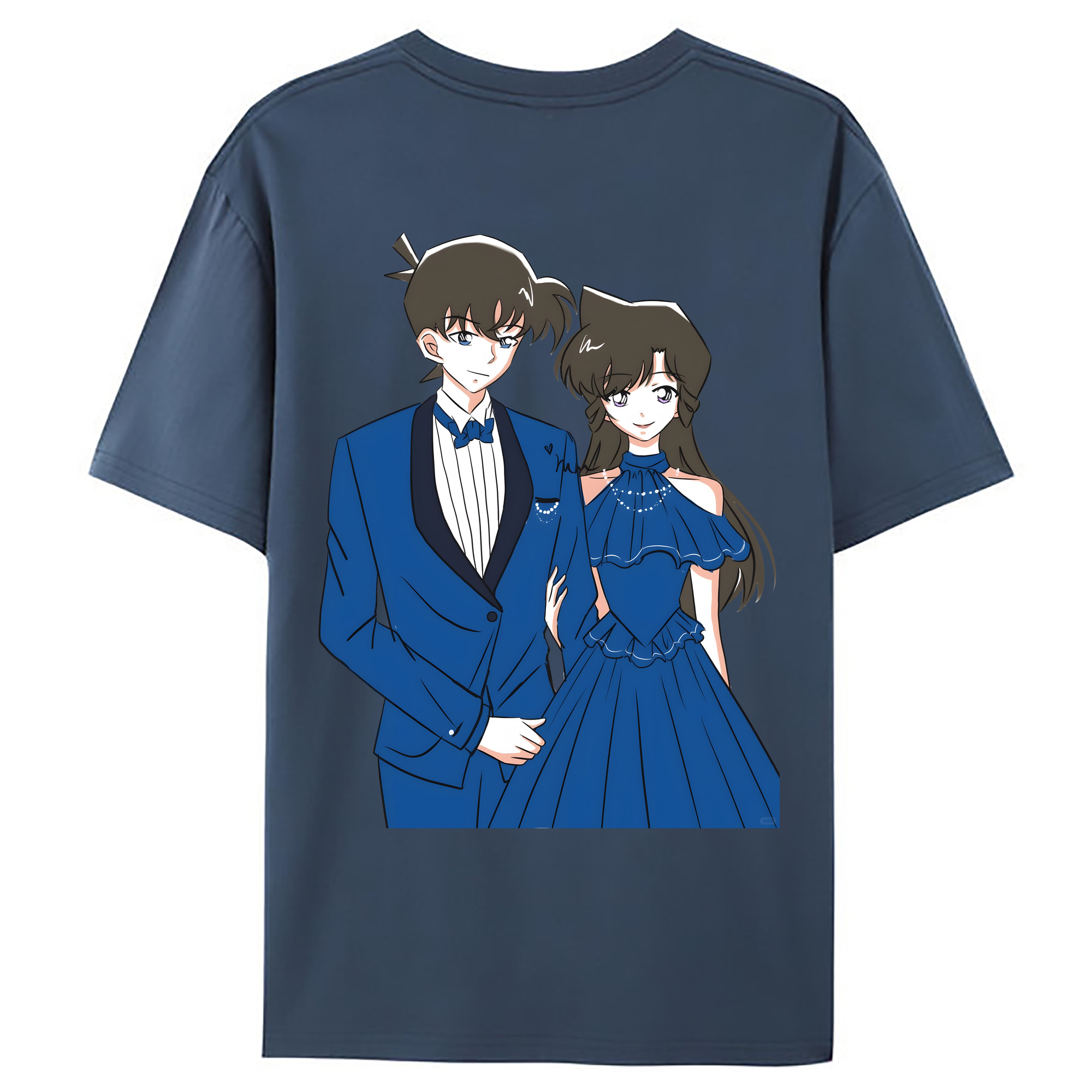 （画像用） 名探偵コナン 江戸川 コナン Detective Conan Conan Edogawa 綿100％ メンズ半袖Tシャツ（バックプリント） 通気性