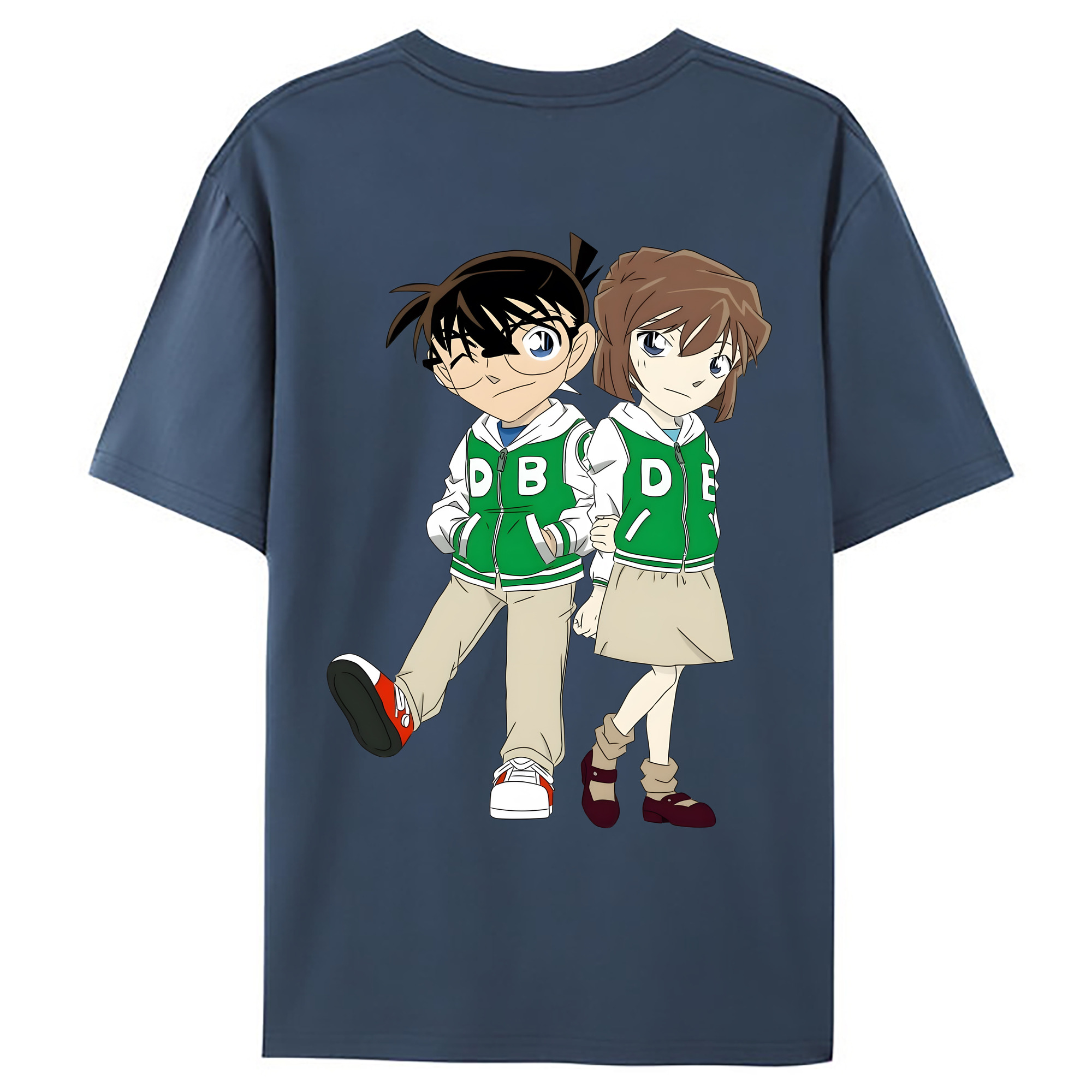 （画像用） 名探偵コナン 江戸川 コナン Detective Conan Conan Edogawa 綿100％ メンズ半袖Tシャツ（バックプリント） 通気性