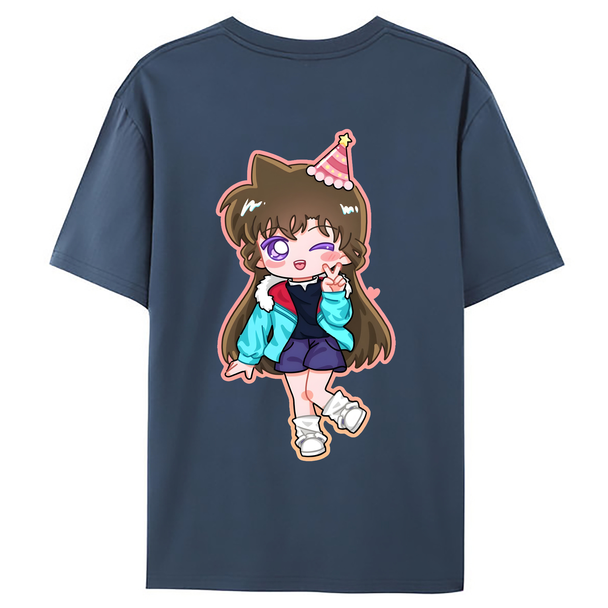 （画像用） 名探偵コナン 毛利 蘭 もうり らん、モーリ ラン Detective Conan Rachel Moore 綿100％ メンズ半袖Tシャツ（バックプリント） 通気性