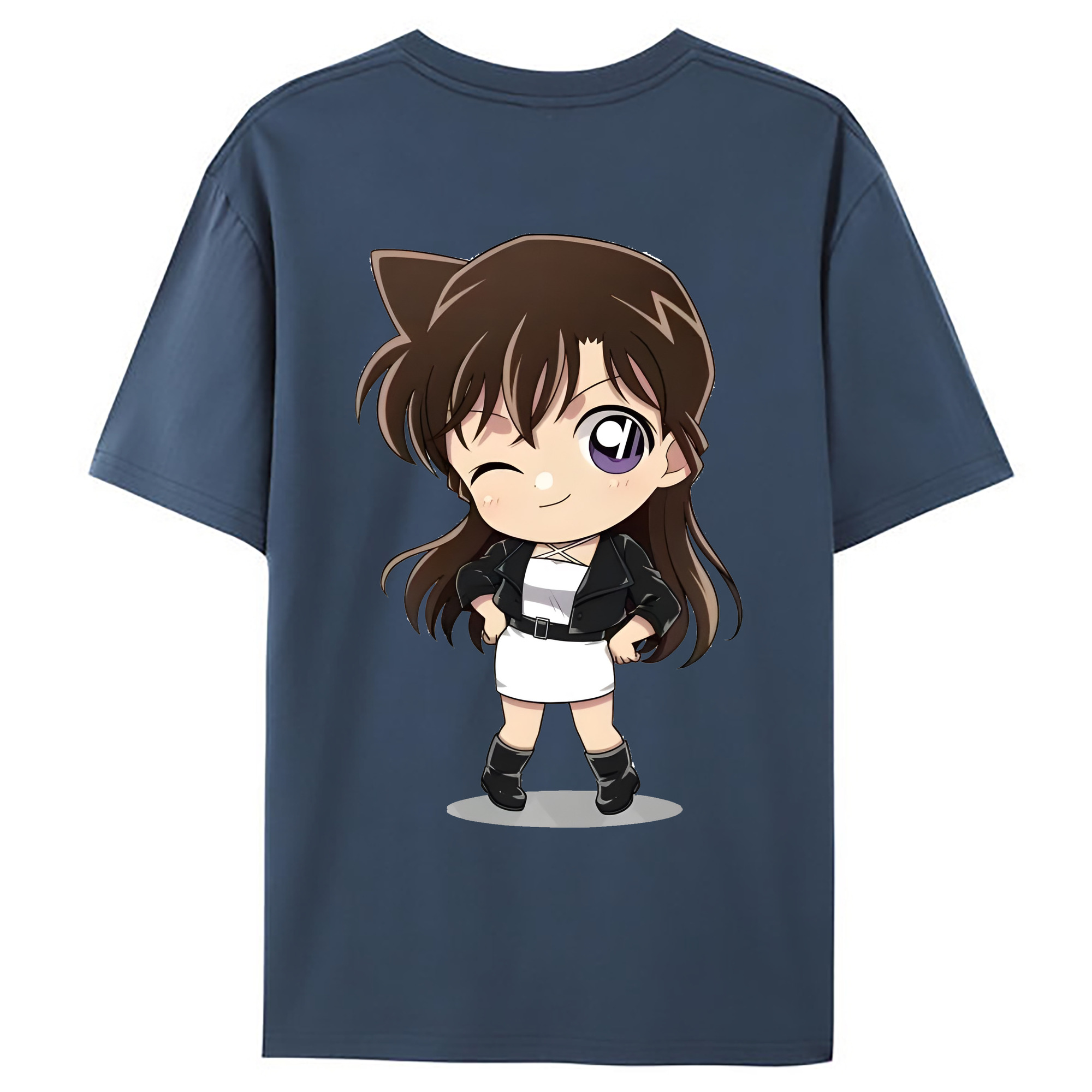 （画像用） 名探偵コナン 毛利 蘭 もうり らん、モーリ ラン Detective Conan Rachel Moore 綿100％ メンズ半袖Tシャツ（バックプリント） 通気性