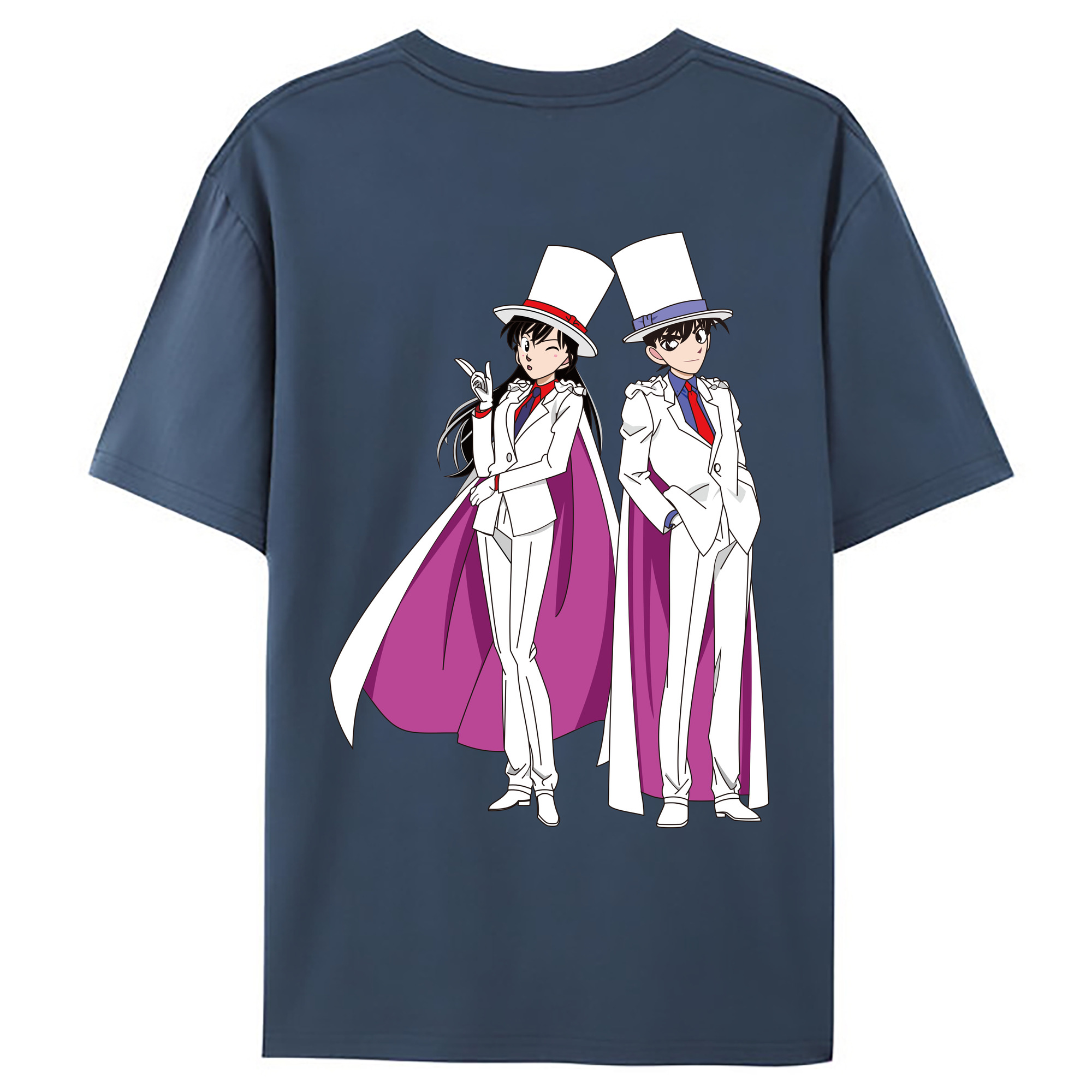 （画像用） 名探偵コナン くろば かいと Detective Conan Kuroba Kaito 綿100％ メンズ半袖Tシャツ（バックプリント） 通気性