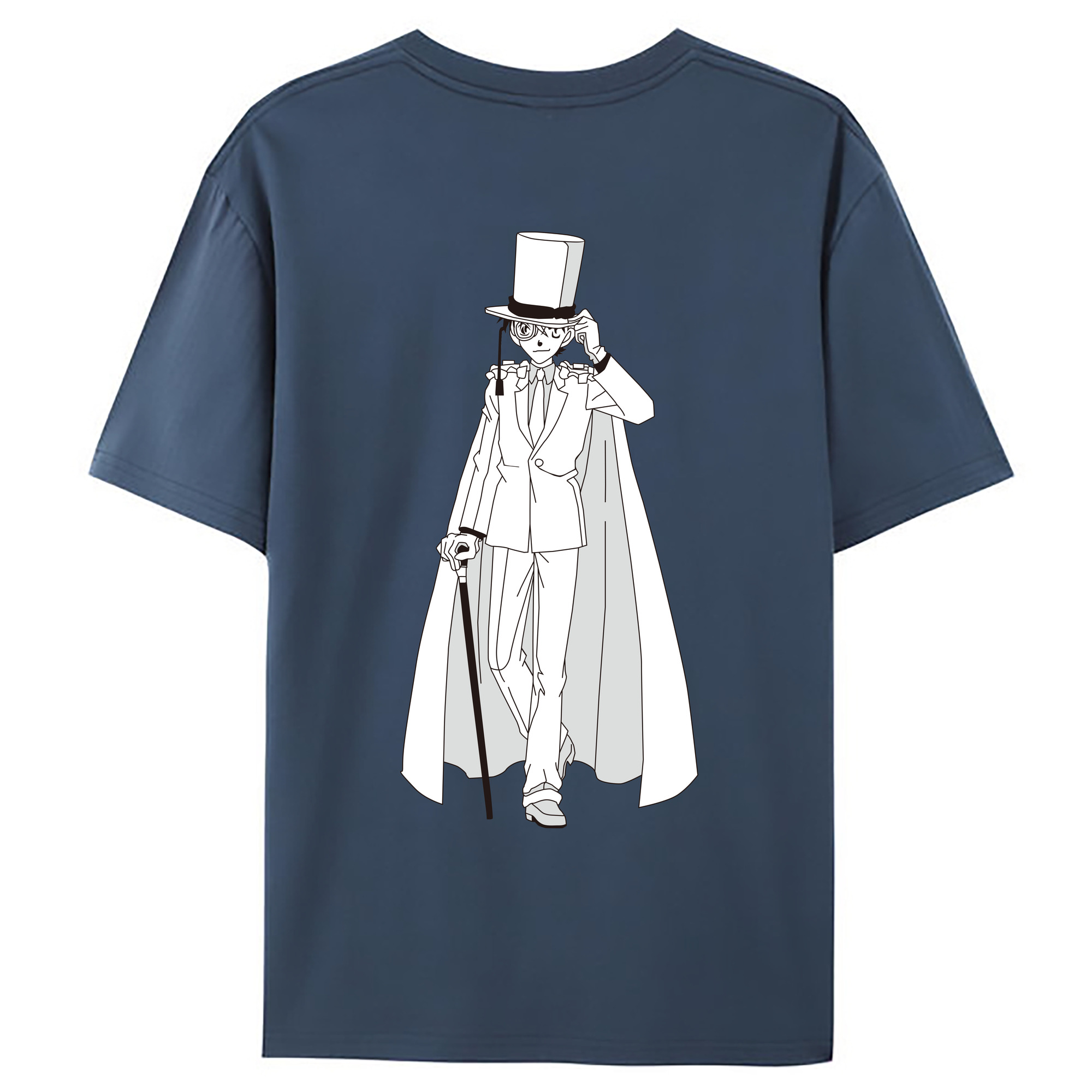 （画像用） 名探偵コナン くろば かいと Detective Conan Kuroba Kaito 綿100％ メンズ半袖Tシャツ（バックプリント） 通気性