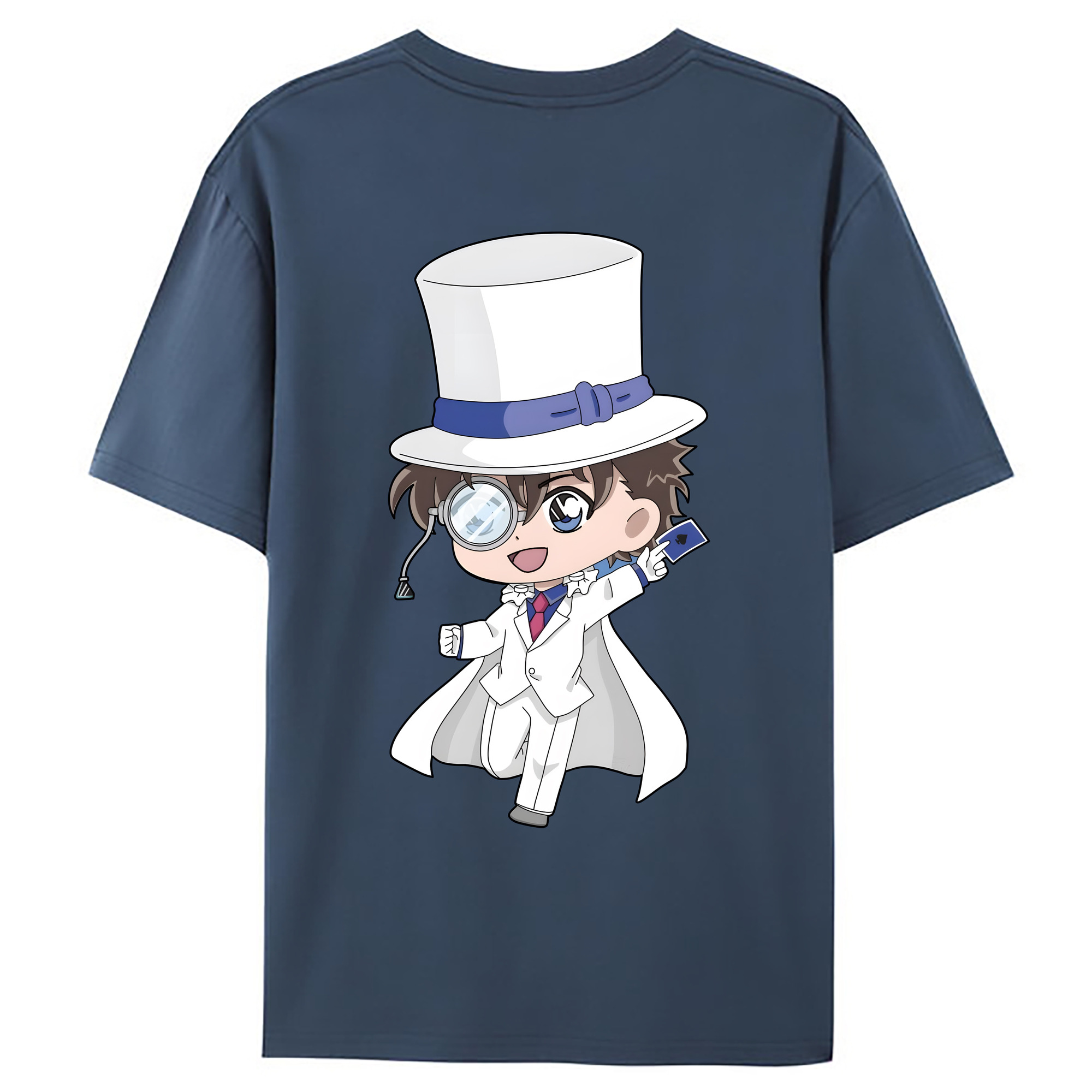 （画像用） 名探偵コナン くろば かいと Detective Conan Kuroba Kaito 綿100％ メンズ半袖Tシャツ（バックプリント） 通気性