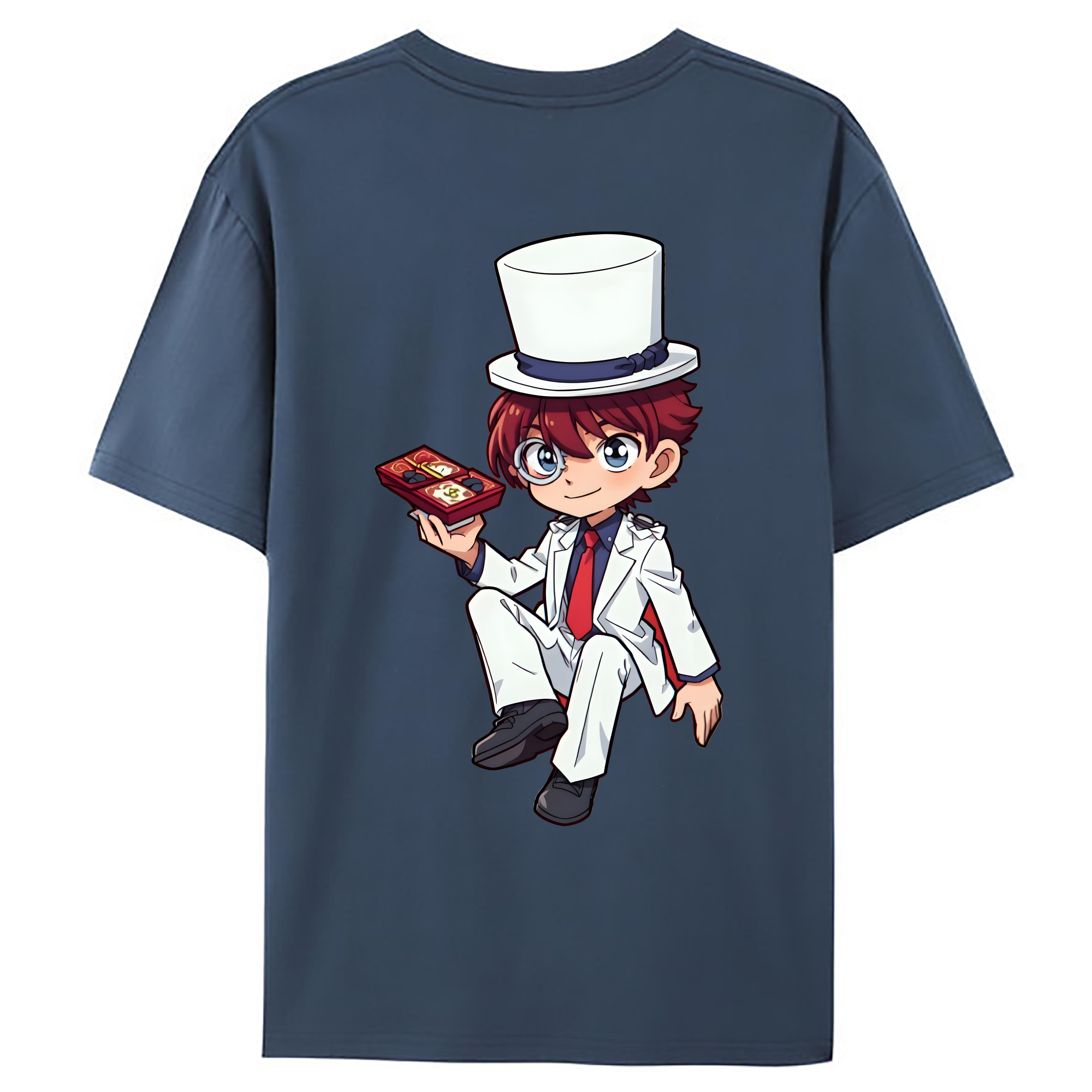 （画像用） 名探偵コナン くろば かいと Detective Conan Kuroba Kaito 綿100％ メンズ半袖Tシャツ（バックプリント） 通気性