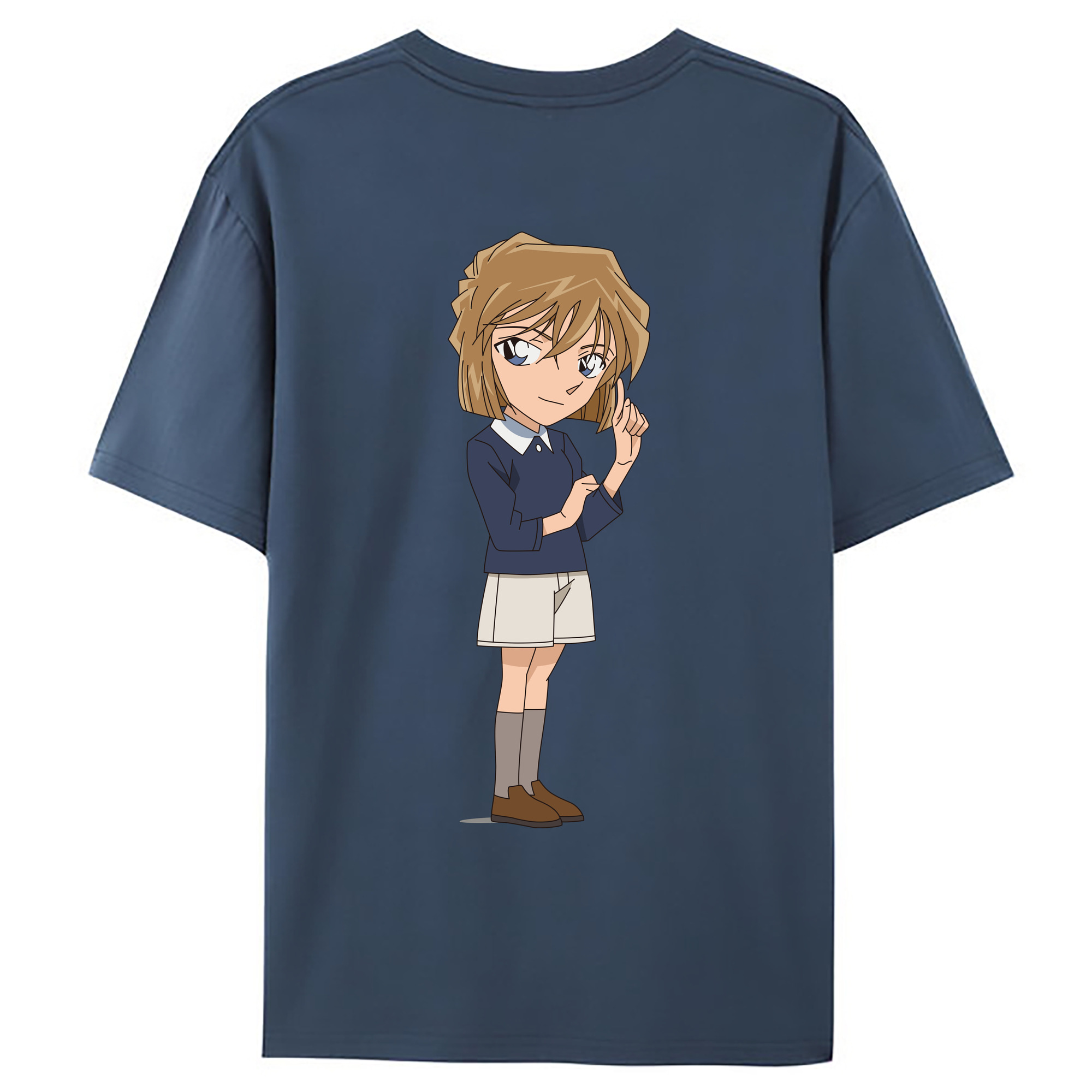 （画像用） 名探偵コナン 灰原 哀 はいばら あい Detective Conan Anita Hailey、Vi Graythorn Haibara Ai 綿100％ メンズ半袖Tシャツ（バックプリント） 通気性