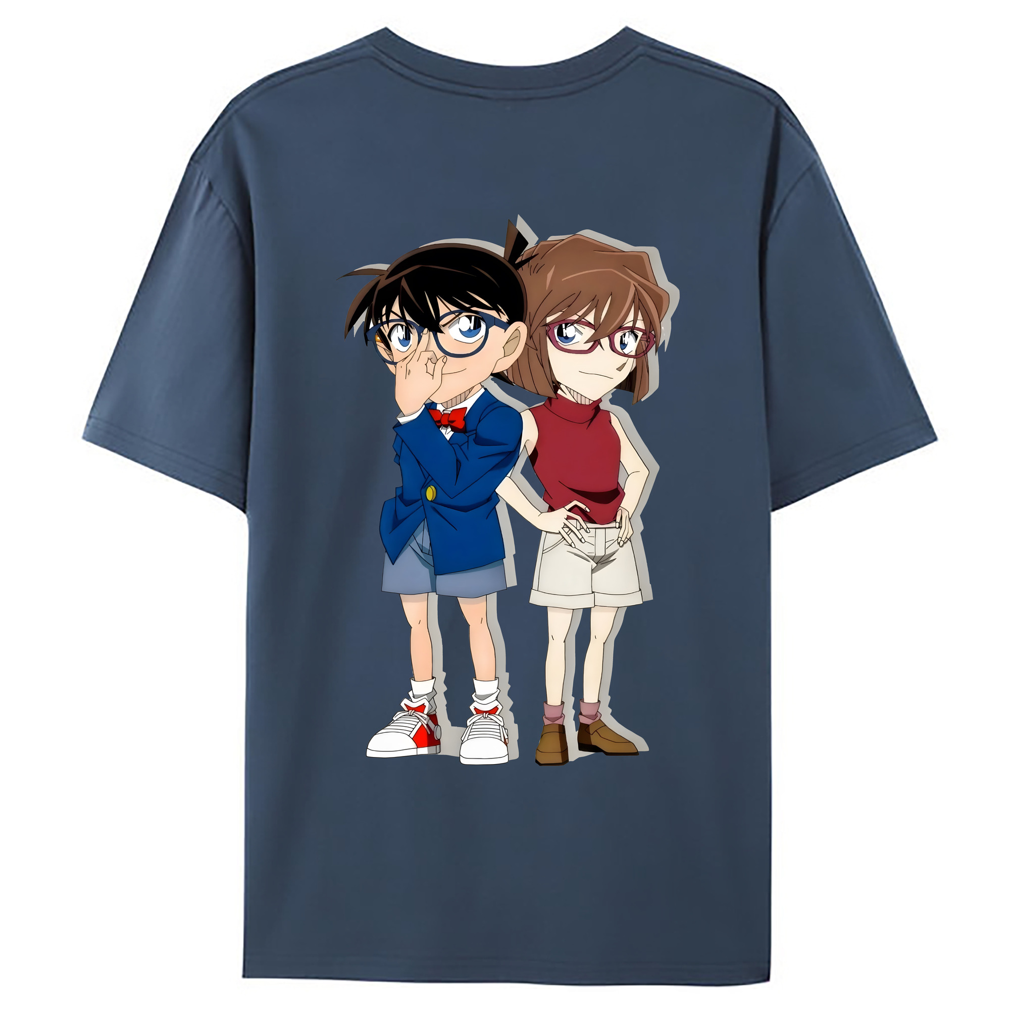 （画像用） 名探偵コナン 灰原 哀 はいばら あい Detective Conan Anita Hailey、Vi Graythorn Haibara Ai 綿100％ メンズ半袖Tシャツ（バックプリント） 通気性
