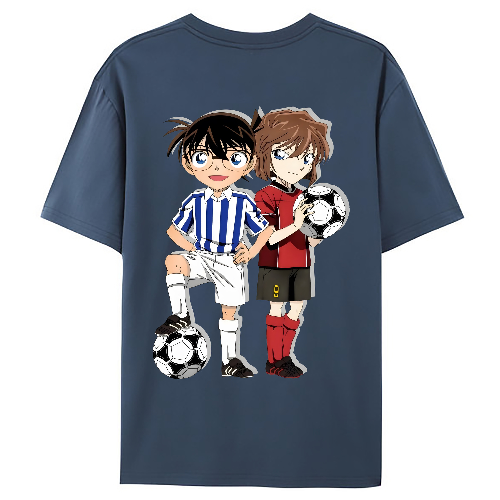 （画像用） 名探偵コナン 灰原 哀 はいばら あい Detective Conan Anita Hailey、Vi Graythorn Haibara Ai 綿100％ メンズ半袖Tシャツ（バックプリント） 通気性