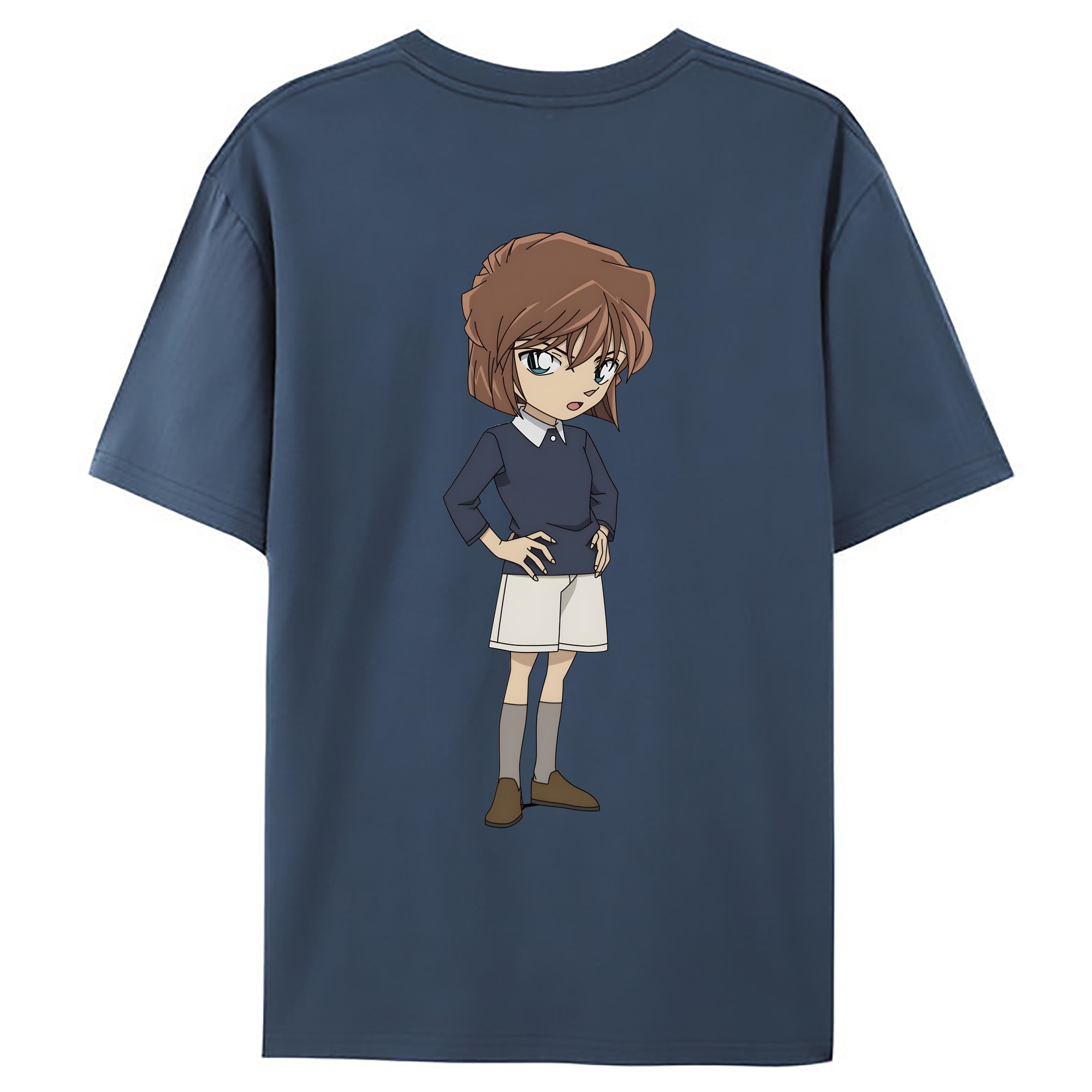 （画像用） 名探偵コナン 灰原 哀 はいばら あい Detective Conan Anita Hailey、Vi Graythorn Haibara Ai 綿100％ メンズ半袖Tシャツ（バックプリント） 通気性