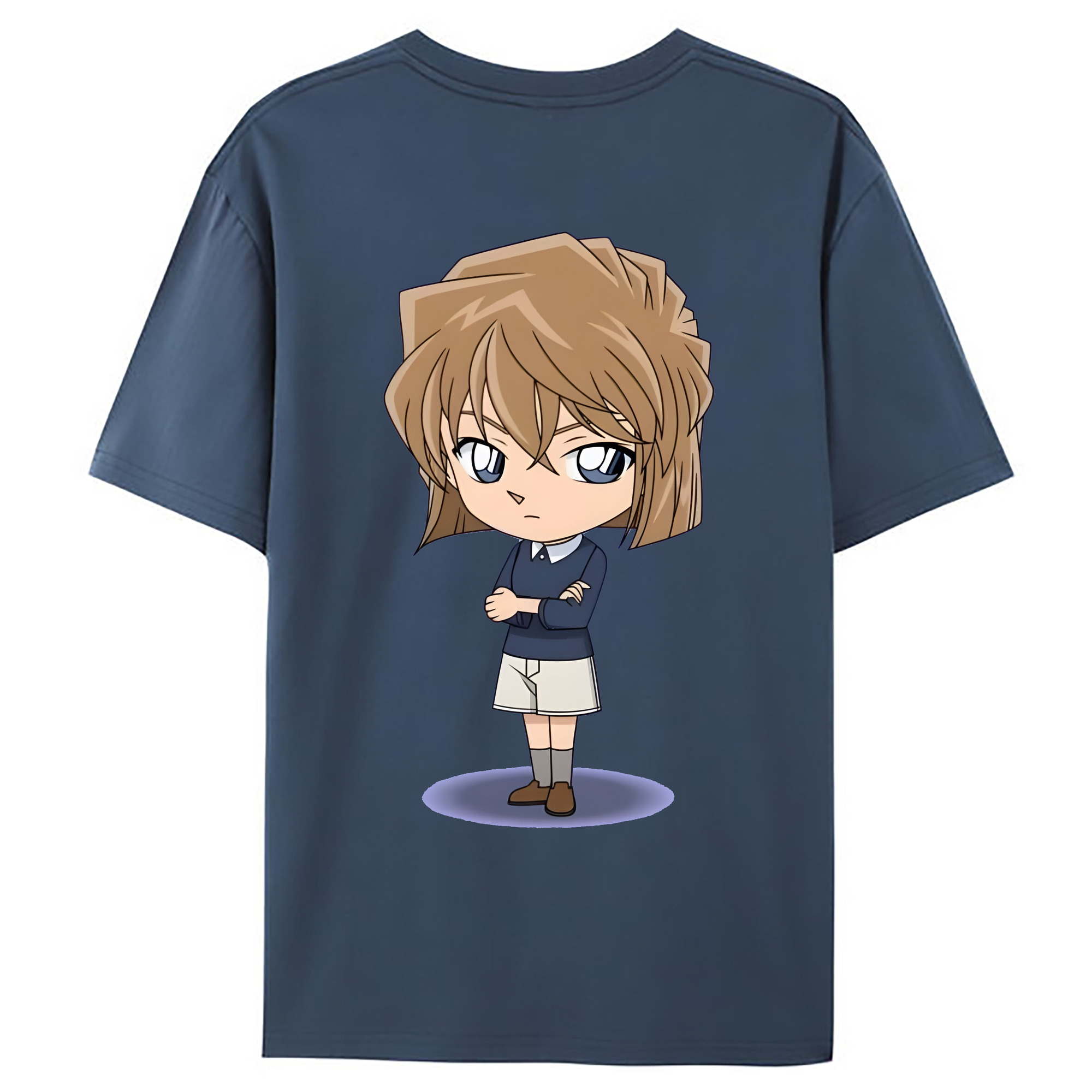 （画像用） 名探偵コナン 灰原 哀 はいばら あい Detective Conan Anita Hailey、Vi Graythorn Haibara Ai 綿100％ メンズ半袖Tシャツ（バックプリント） 通気性