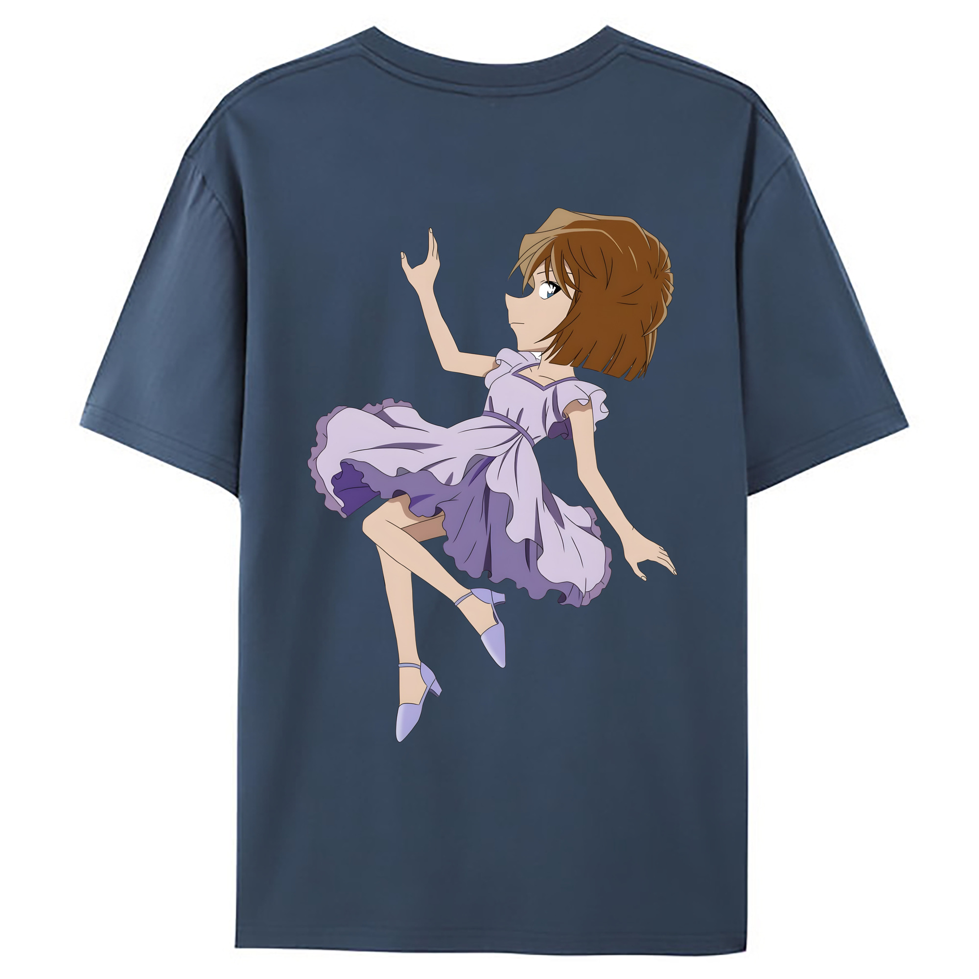（画像用） 名探偵コナン 灰原 哀 はいばら あい Detective Conan Anita Hailey、Vi Graythorn Haibara Ai 綿100％ メンズ半袖Tシャツ（バックプリント） 通気性