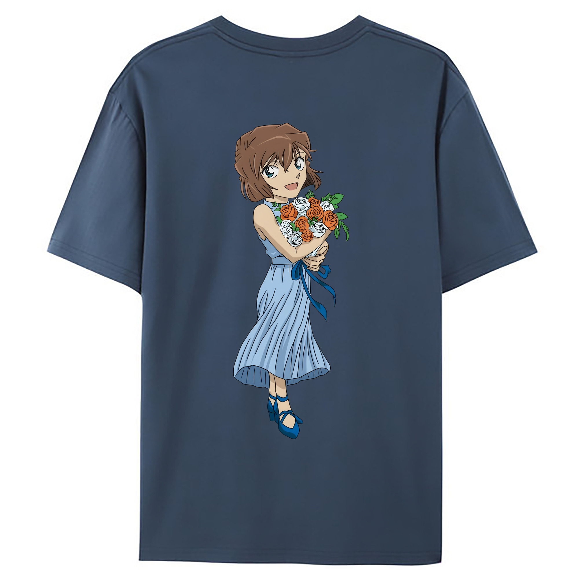 （画像用） 名探偵コナン 灰原 哀 はいばら あい Detective Conan Anita Hailey、Vi Graythorn Haibara Ai 綿100％ メンズ半袖Tシャツ（バックプリント） 通気性