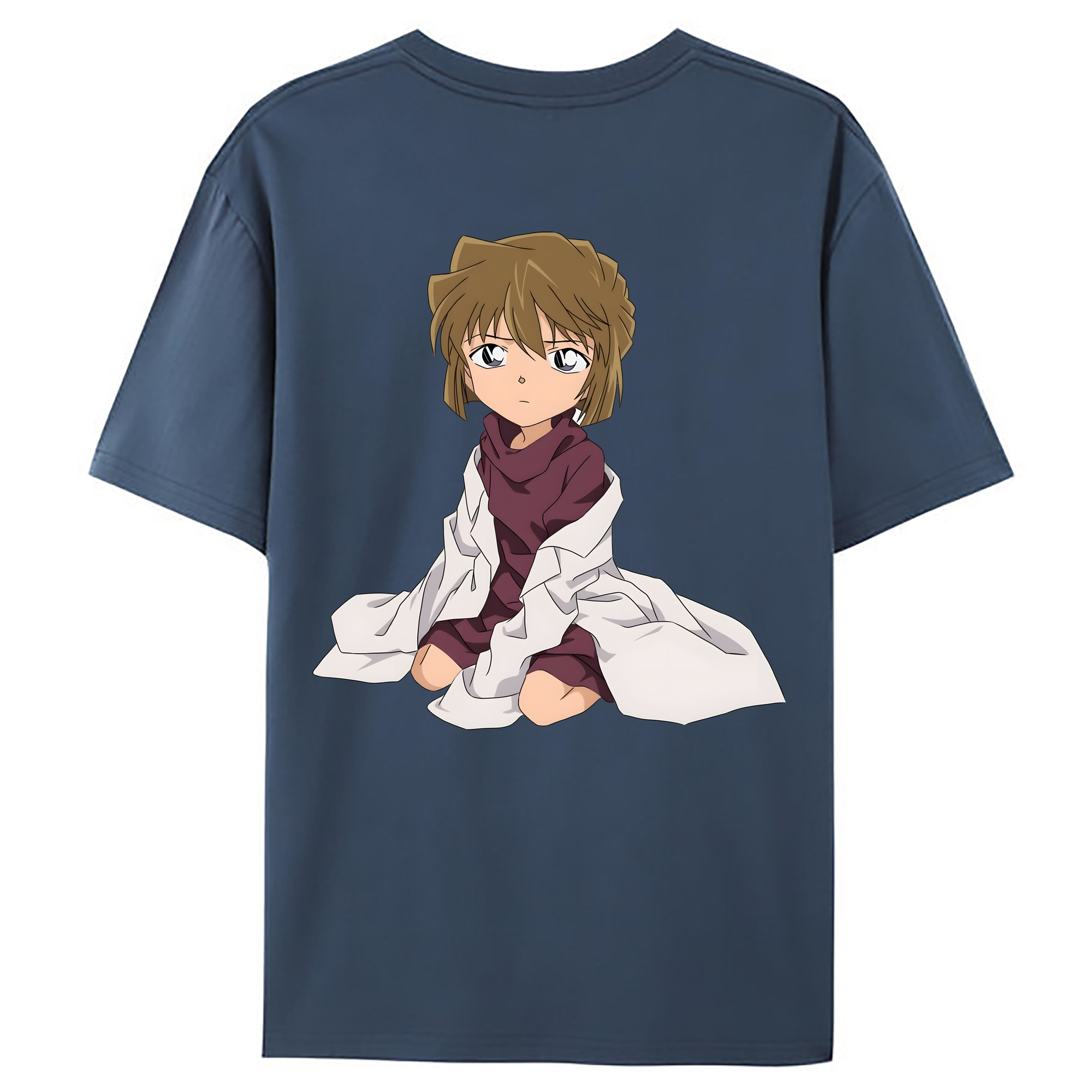 （画像用） 名探偵コナン 灰原 哀 はいばら あい Detective Conan Anita Hailey、Vi Graythorn Haibara Ai 綿100％ メンズ半袖Tシャツ（バックプリント） 通気性