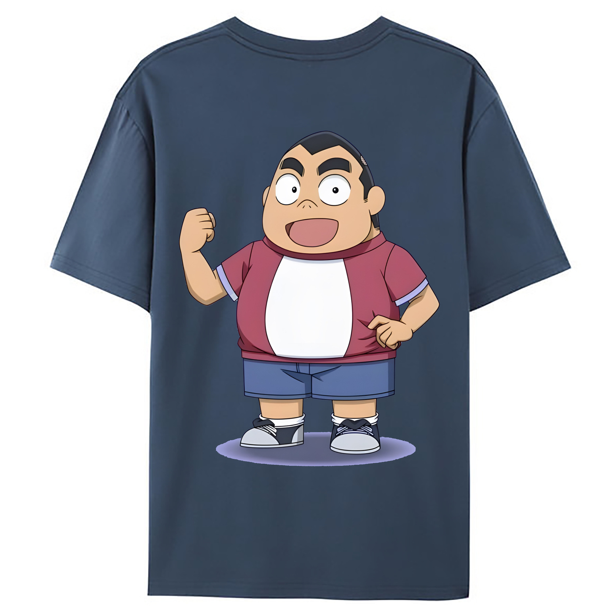 （画像用） 名探偵コナン 小嶋 元太 こじま げんた Detective Conan Kojima Genta 綿100％ メンズ半袖Tシャツ（バックプリント） 通気性