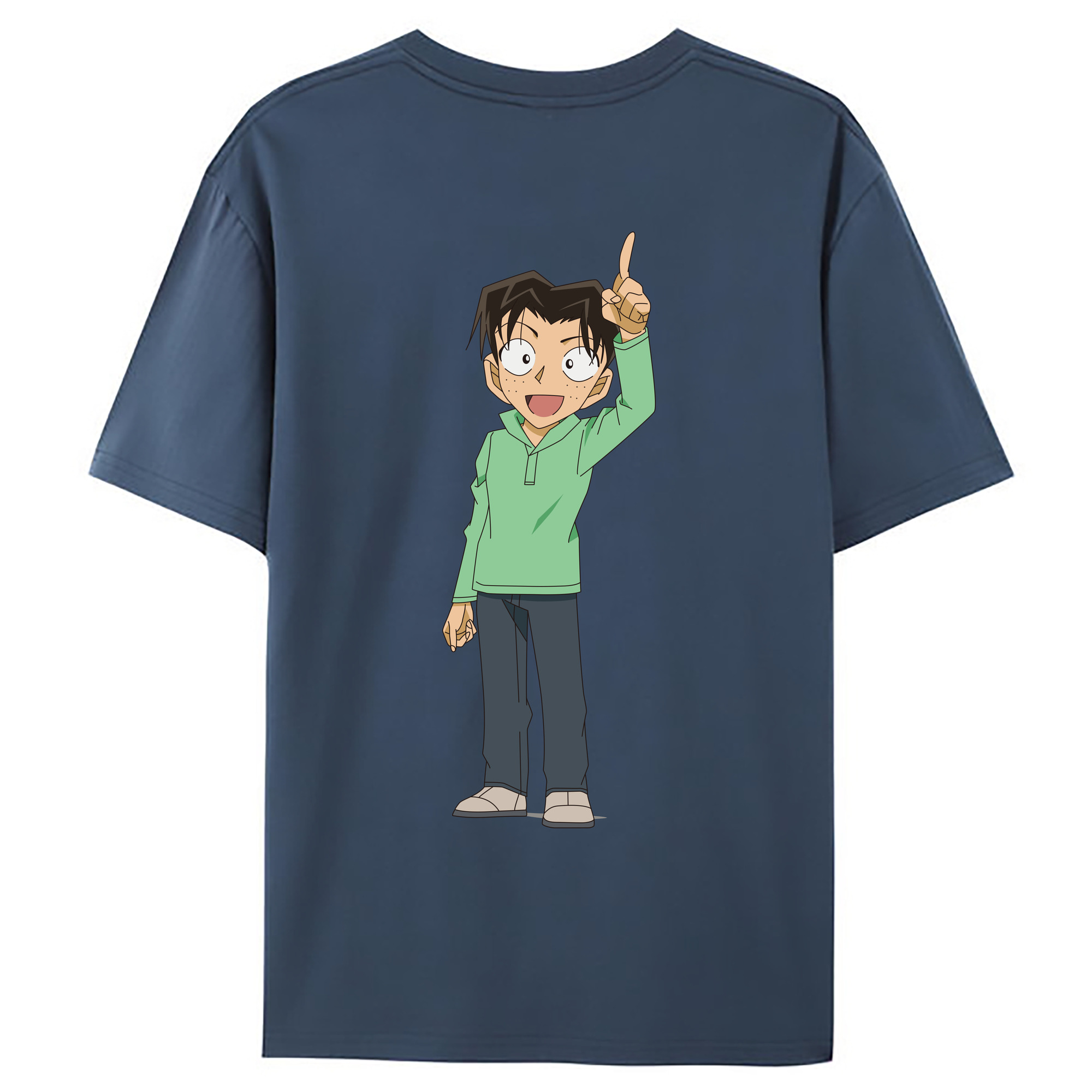 （画像用） 名探偵コナン 円谷 光彦 つぶらや みつひこ Detective Conan Mitch Tennyson 綿100％ メンズ半袖Tシャツ（バックプリント） 通気性