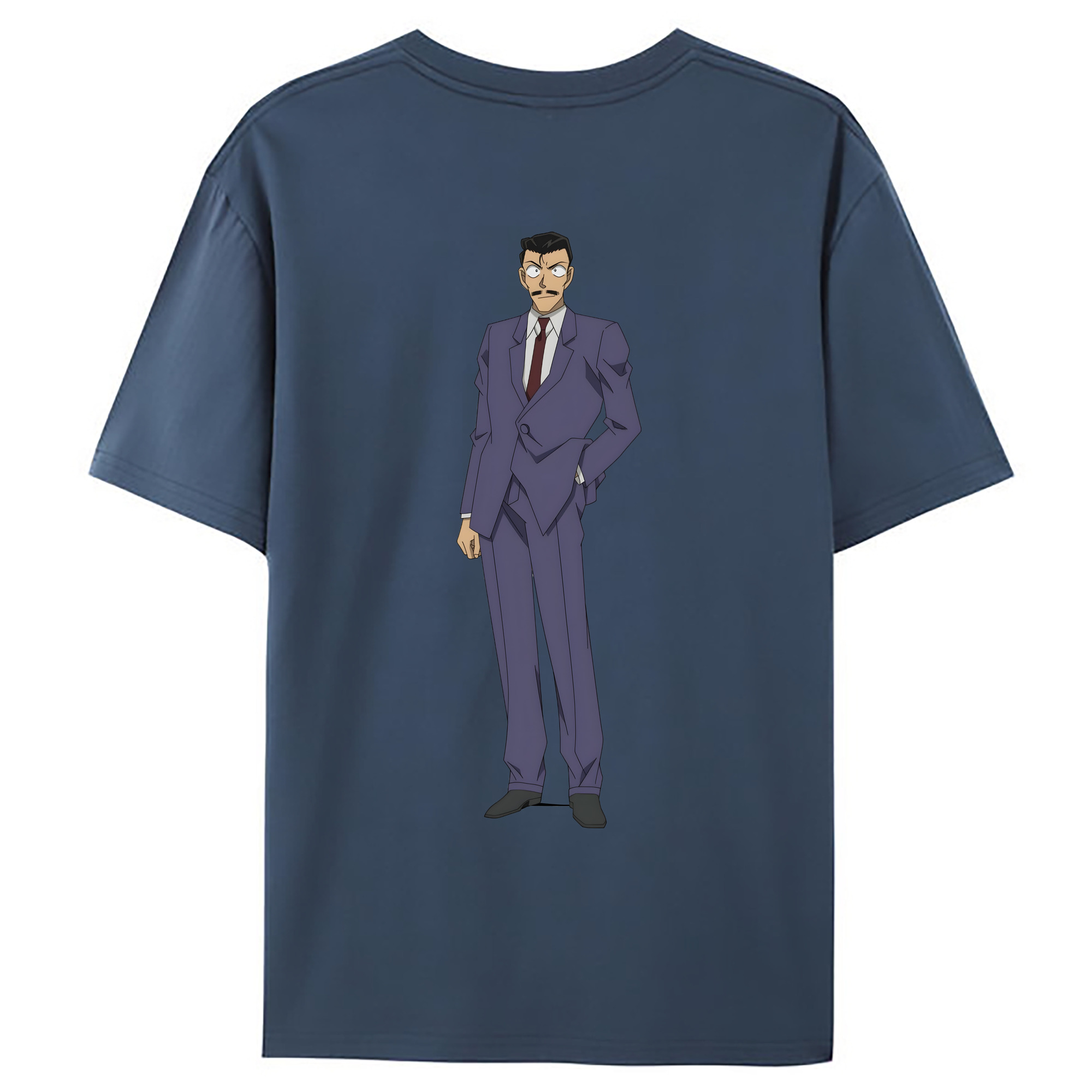 （画像用） 名探偵コナン 毛利 小五郎 もうり こごろう Detective Conan 綿100％ メンズ半袖Tシャツ（バックプリント） 通気性