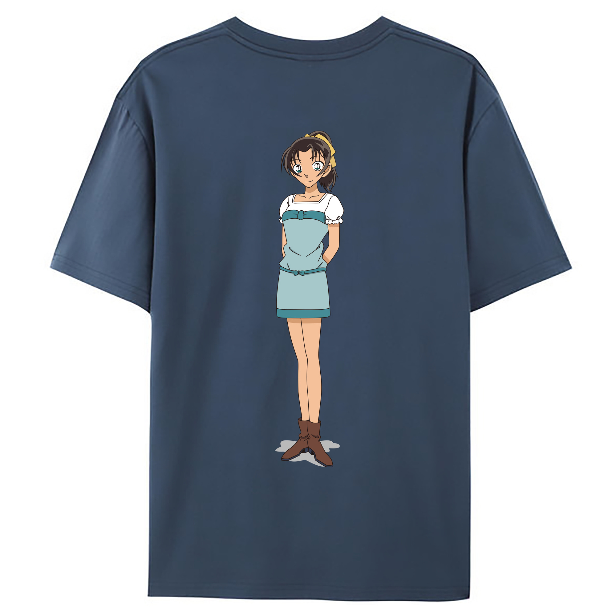 （画像用） 名探偵コナン Detective Conan 綿100％ メンズ半袖Tシャツ（バックプリント） 通気性