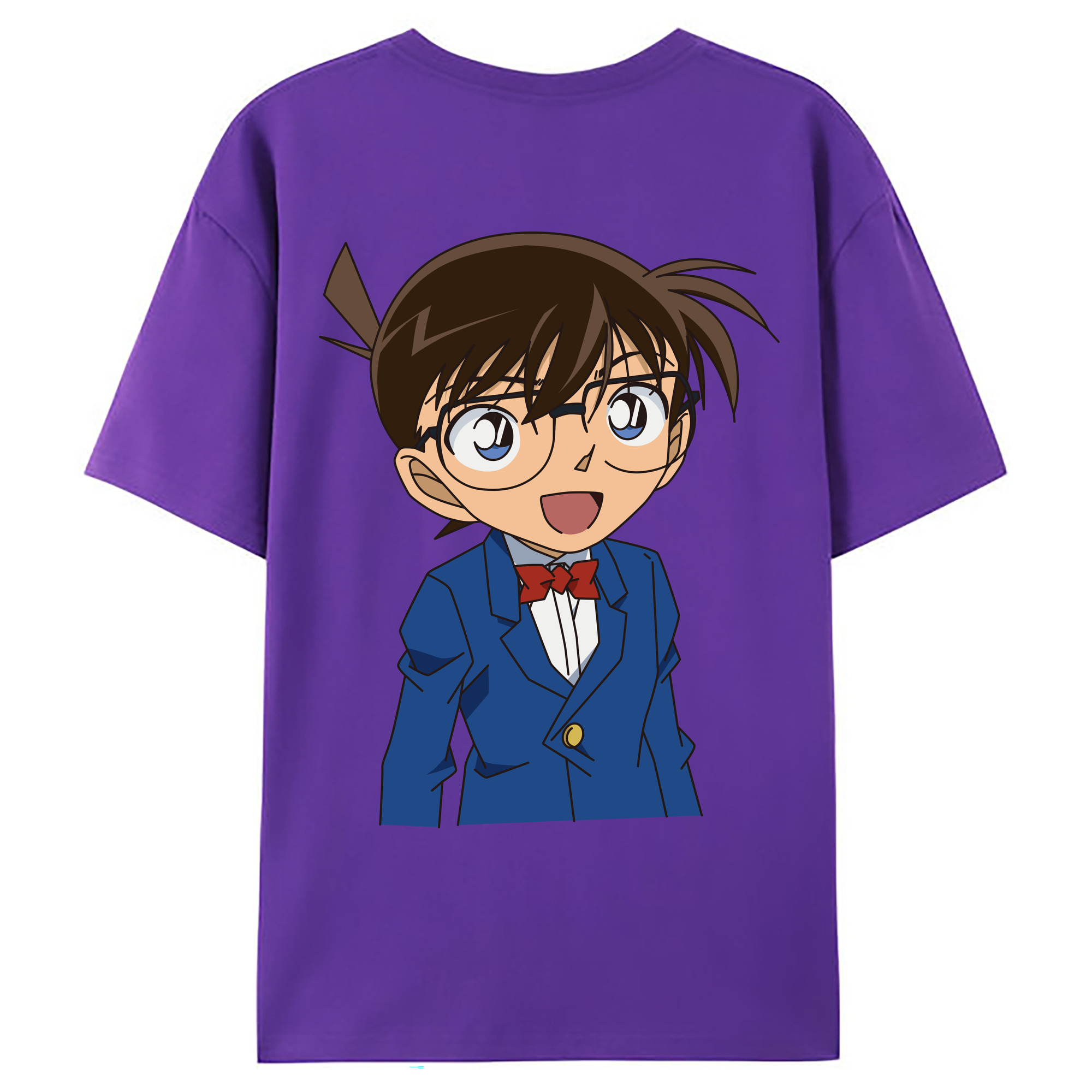 （画像用） 名探偵コナン 江戸川 コナン Detective Conan Conan Edogawa 綿100％ メンズ半袖Tシャツ（バックプリント） 通気性