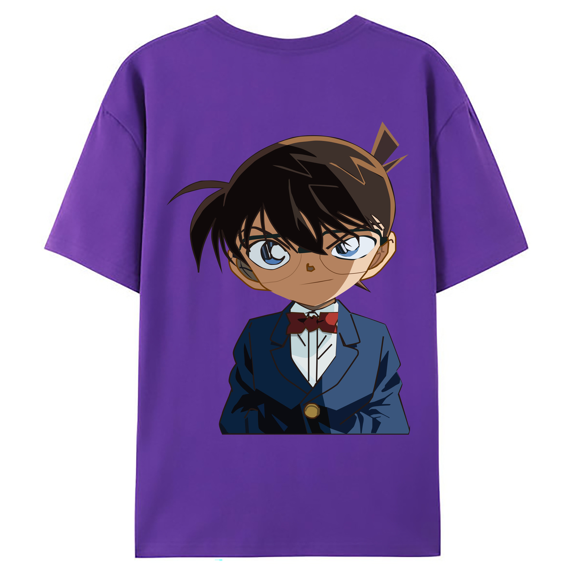 （画像用） 名探偵コナン 江戸川 コナン Detective Conan Conan Edogawa 綿100％ メンズ半袖Tシャツ（バックプリント） 通気性