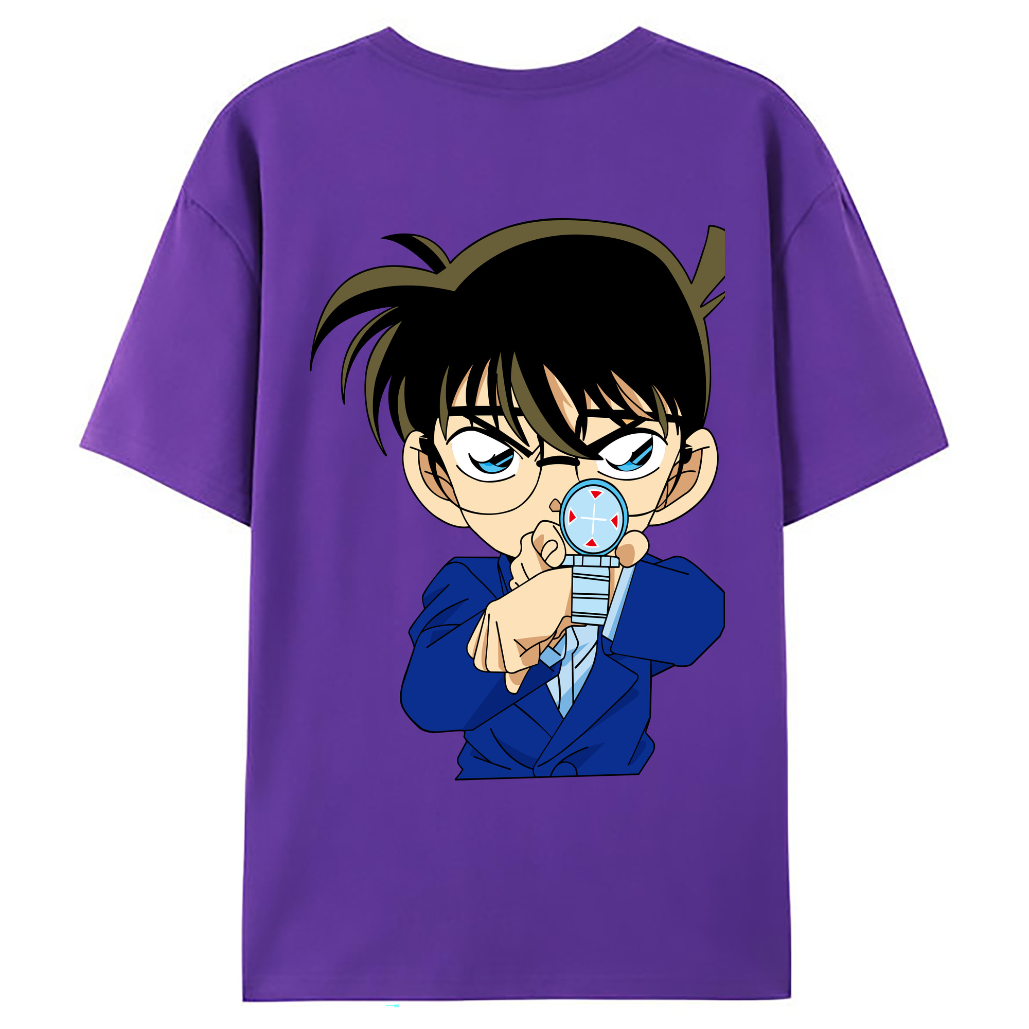 （画像用） 名探偵コナン 江戸川 コナン Detective Conan Conan Edogawa 綿100％ メンズ半袖Tシャツ（バックプリント） 通気性