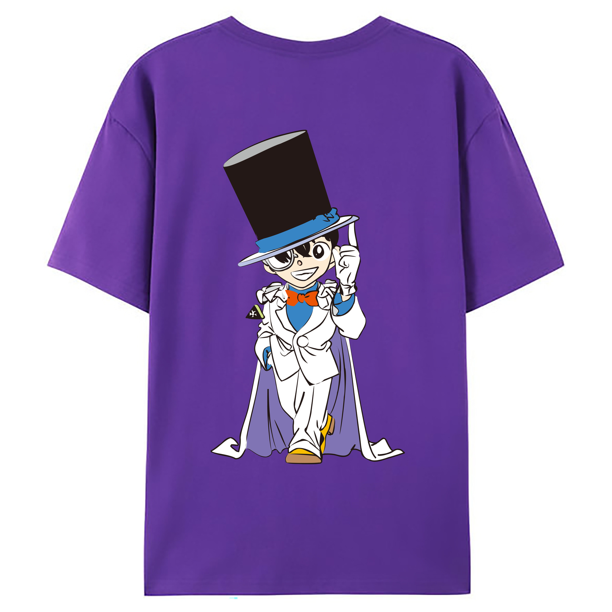 （画像用） 名探偵コナン 江戸川 コナン Detective Conan Conan Edogawa 綿100％ メンズ半袖Tシャツ（バックプリント） 通気性