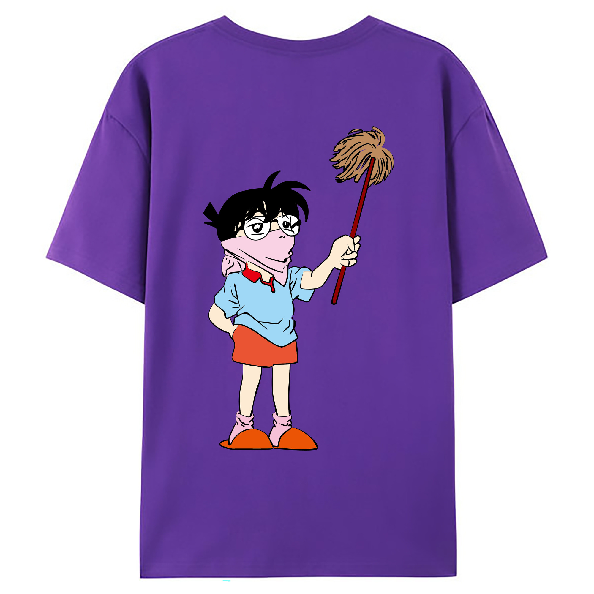 （画像用） 名探偵コナン 江戸川 コナン Detective Conan Conan Edogawa 綿100％ メンズ半袖Tシャツ（バックプリント） 通気性