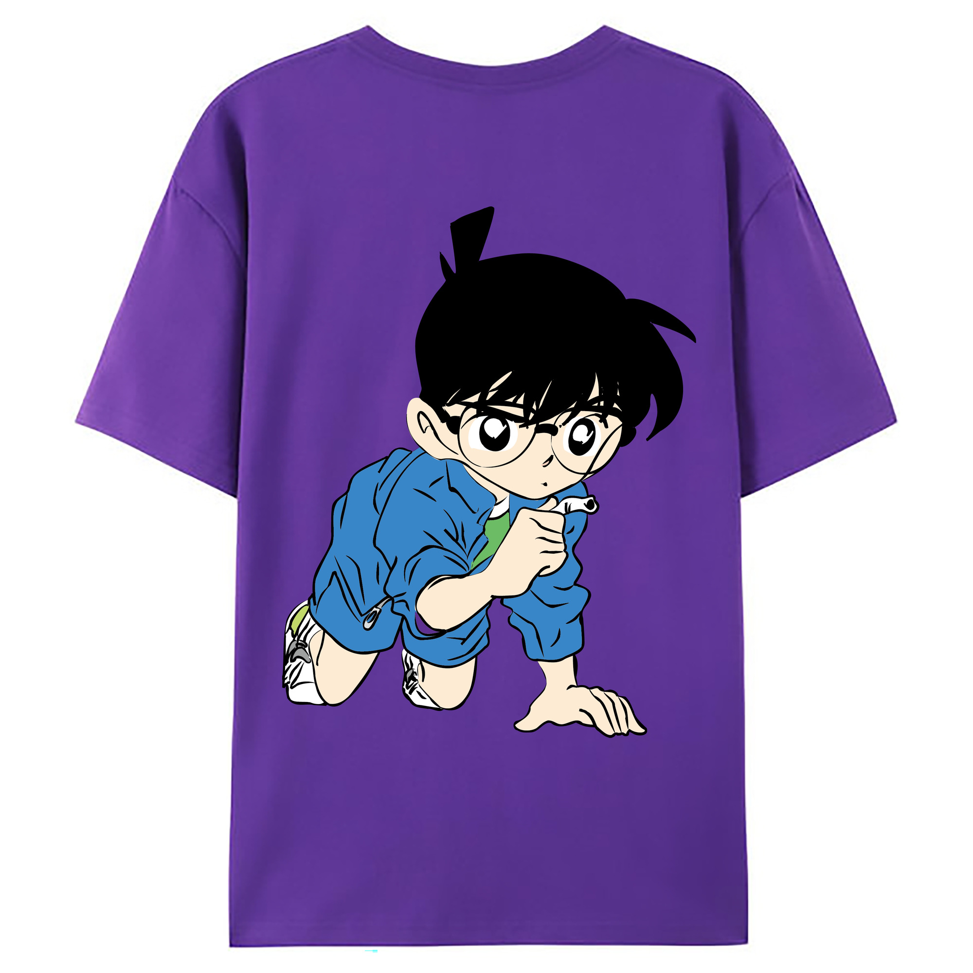 （画像用） 名探偵コナン 江戸川 コナン Detective Conan Conan Edogawa 綿100％ メンズ半袖Tシャツ（バックプリント） 通気性