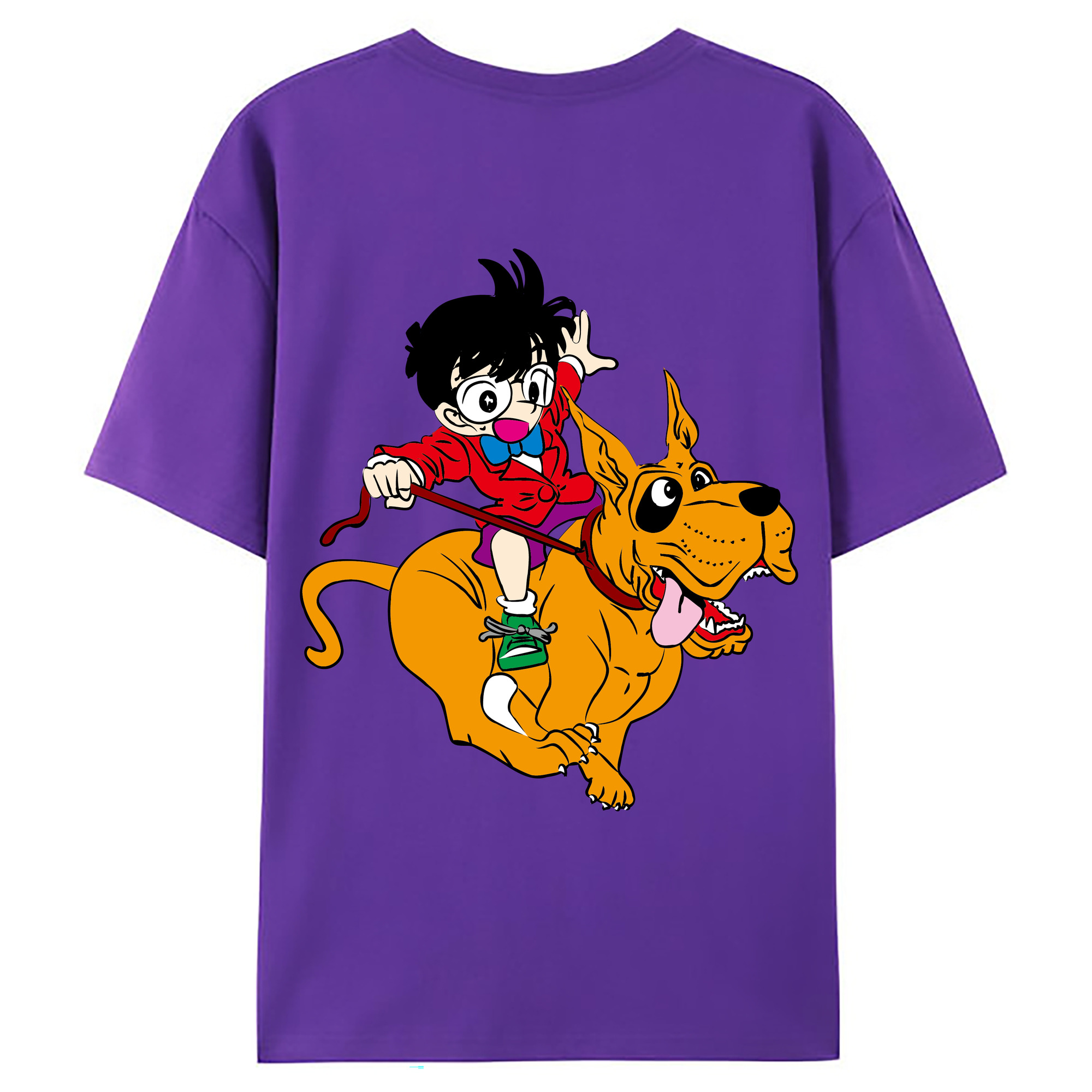 （画像用） 名探偵コナン 江戸川 コナン Detective Conan Conan Edogawa 綿100％ メンズ半袖Tシャツ（バックプリント） 通気性