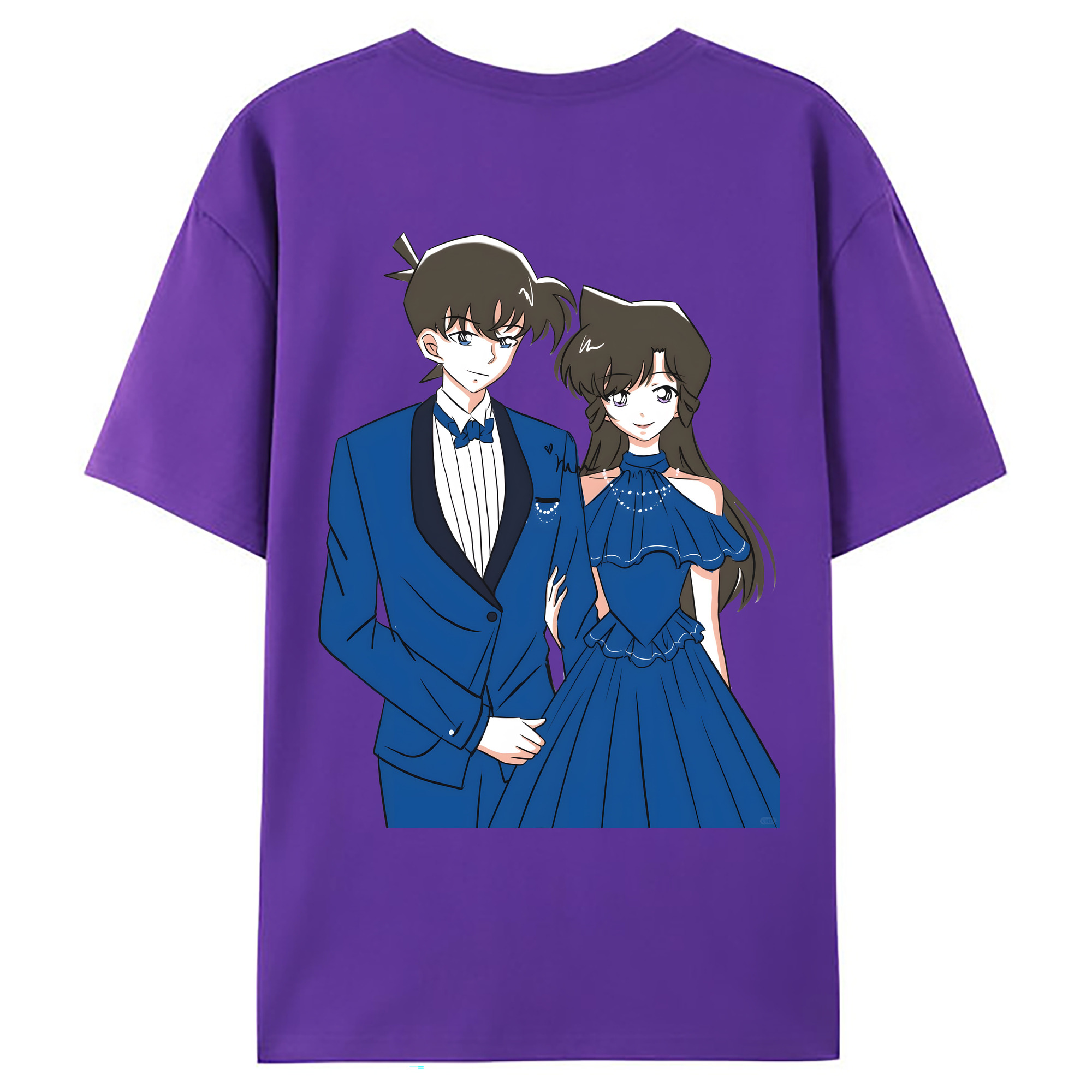 （画像用） 名探偵コナン 江戸川 コナン Detective Conan Conan Edogawa 綿100％ メンズ半袖Tシャツ（バックプリント） 通気性