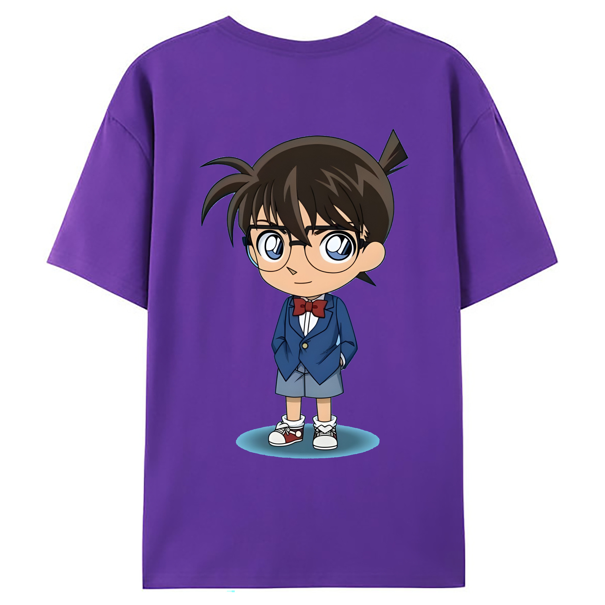 （画像用） 名探偵コナン 江戸川 コナン Detective Conan Conan Edogawa 綿100％ メンズ半袖Tシャツ（バックプリント） 通気性