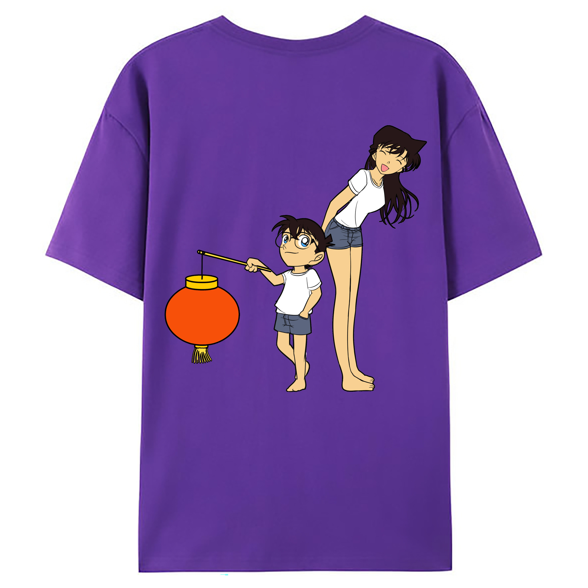 （画像用） 名探偵コナン 毛利 蘭 もうり らん、モーリ ラン Detective Conan Rachel Moore 綿100％ メンズ半袖Tシャツ（バックプリント） 通気性