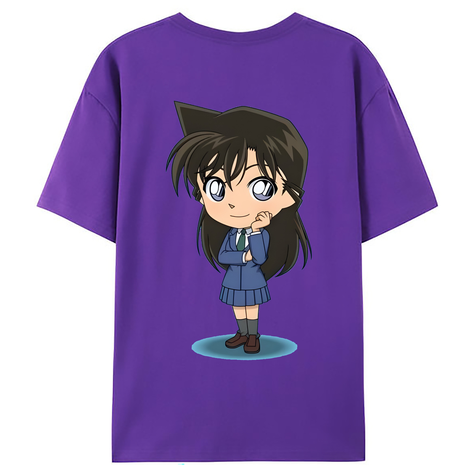 （画像用） 名探偵コナン 毛利 蘭 もうり らん、モーリ ラン Detective Conan Rachel Moore 綿100％ メンズ半袖Tシャツ（バックプリント） 通気性