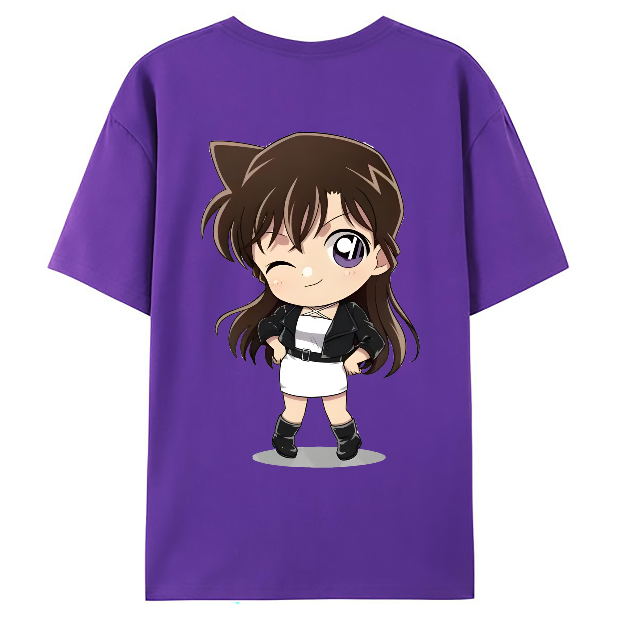 （画像用） 名探偵コナン 毛利 蘭 もうり らん、モーリ ラン Detective Conan Rachel Moore 綿100％ メンズ半袖Tシャツ（バックプリント） 通気性