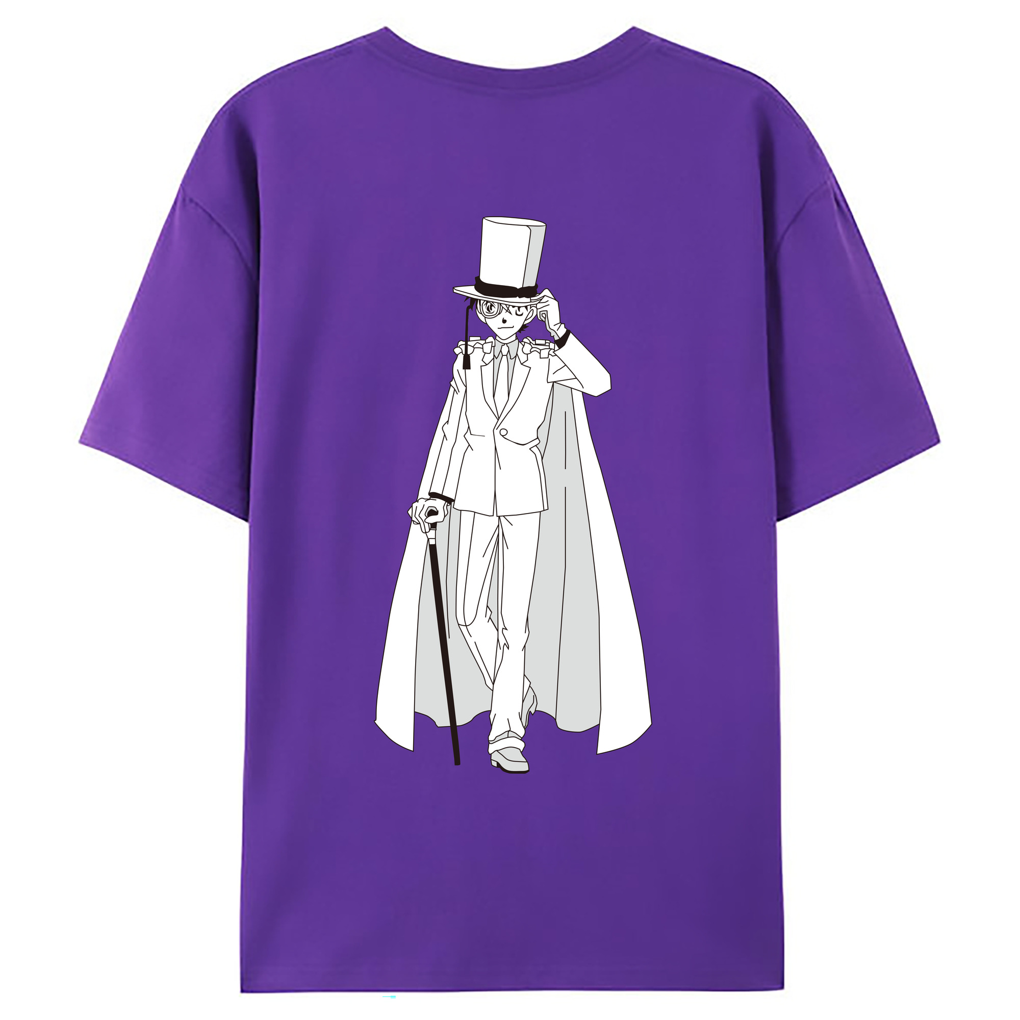 （画像用） 名探偵コナン くろば かいと Detective Conan Kuroba Kaito 綿100％ メンズ半袖Tシャツ（バックプリント） 通気性